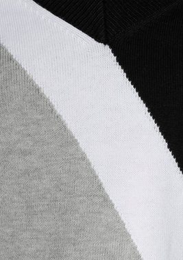 AJC Streifenpullover mit trendigem Diagonal-Colourblocking