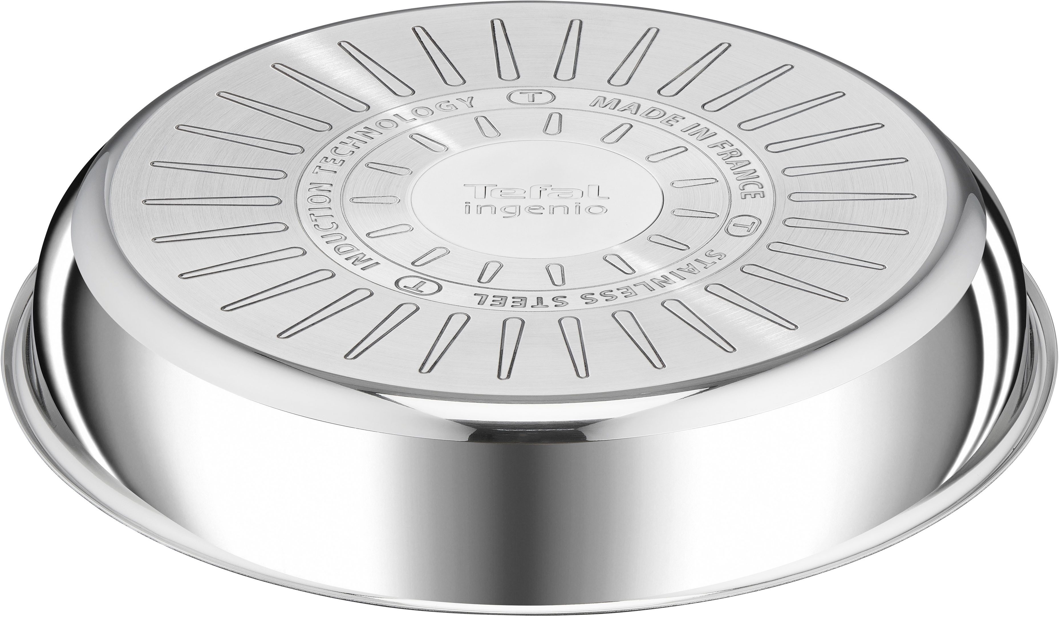Tefal Bratpfanne Ingenio Preference, Edelstahl (1-tlg), stapelbar, Antihaftversiegelung, Thermo-Signal, 18/10-Edelstahl
