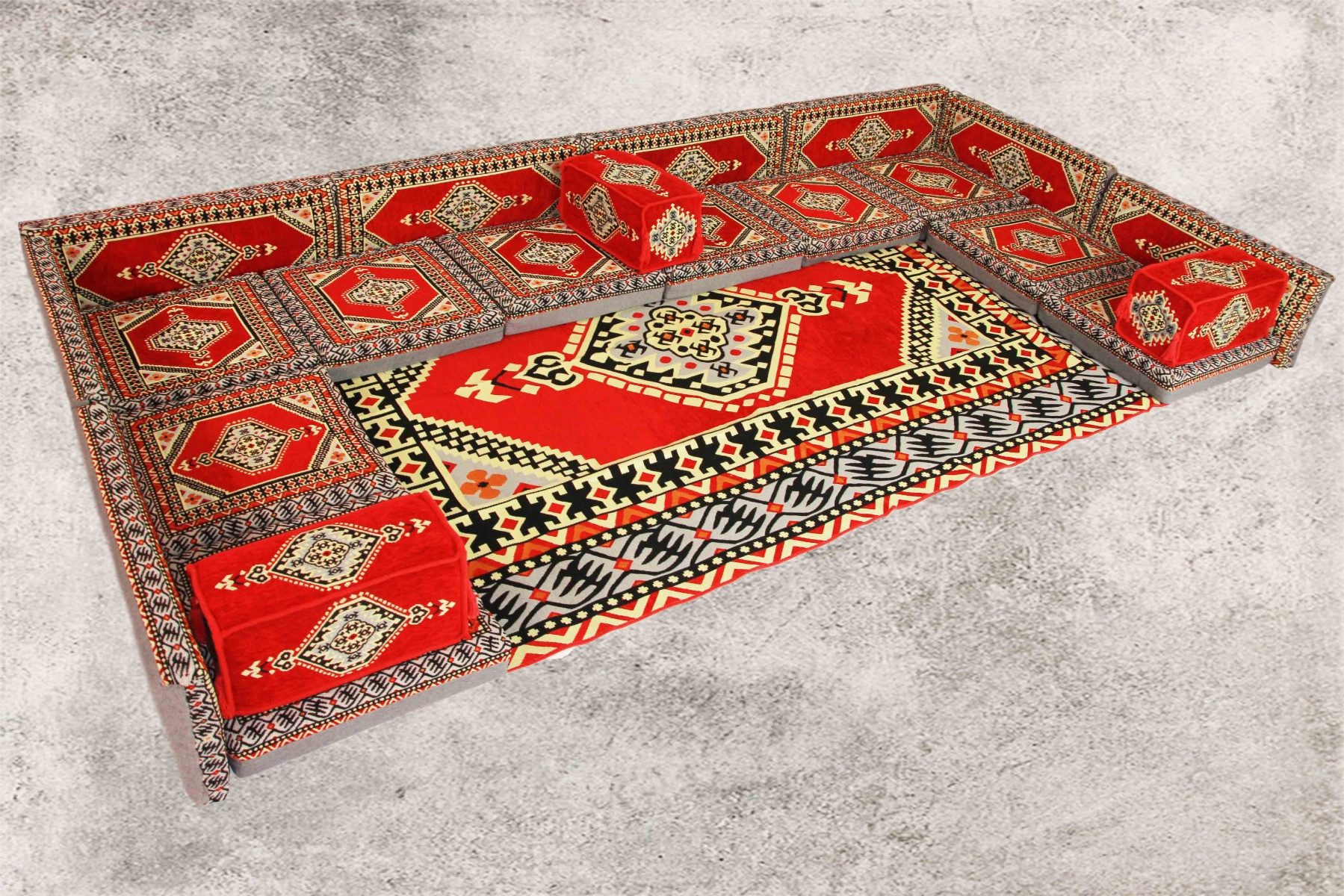 CaddeBuy Sofa Arabische Sitzecke, Sark Kösesi, Sitzkissen, Orientalisches Sofa, 22 Teile