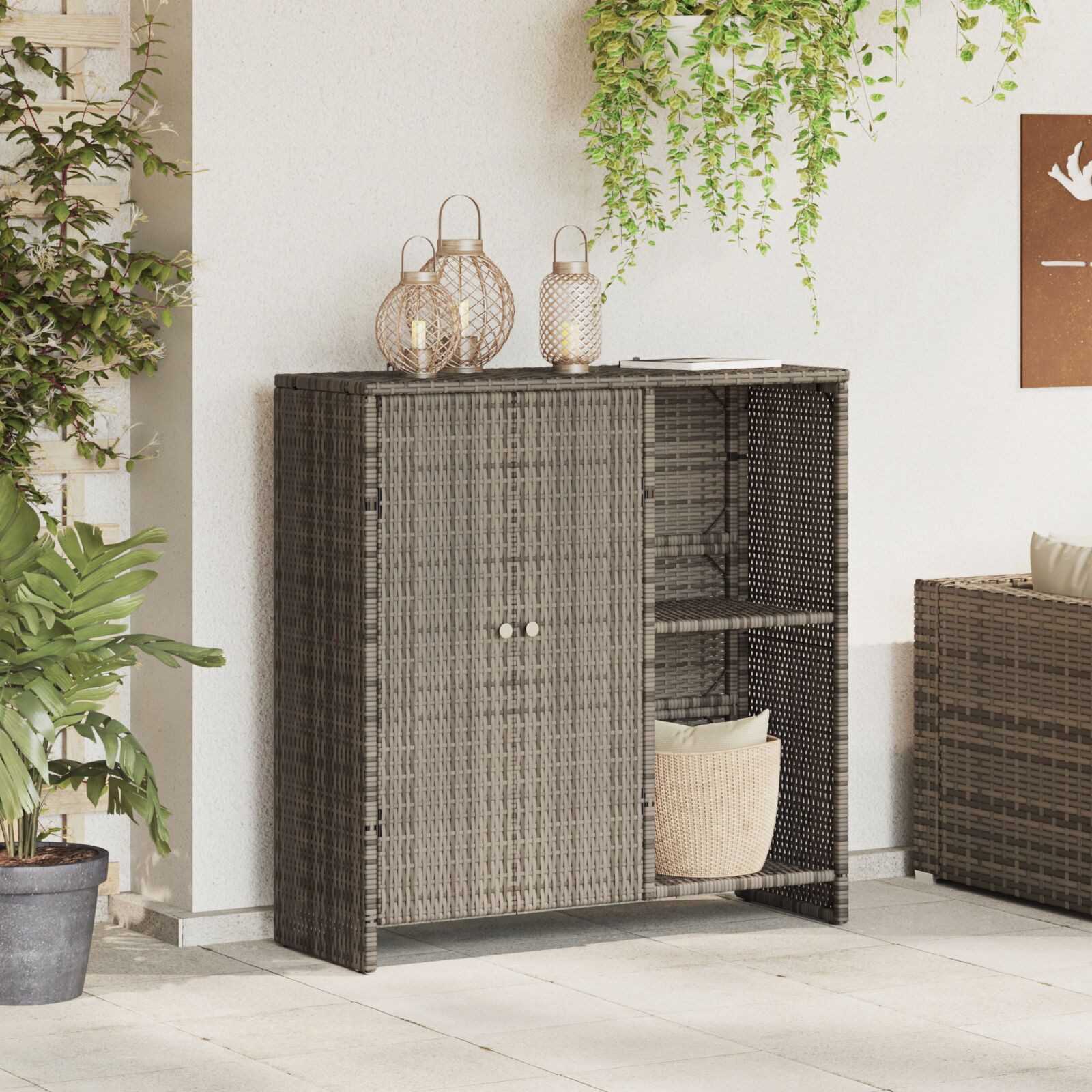 vidaXL Garten-Geräteschrank Aufbewahrungsschrank Grau 100x36x102 cm günstig online kaufen