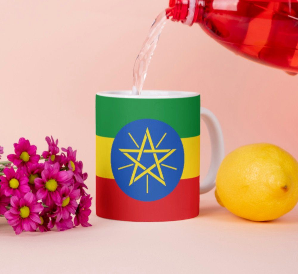 National Kaffeetasse Äthiopien Tinisu Tasse Pot Kaffee Flagge Cup Tasse Becher