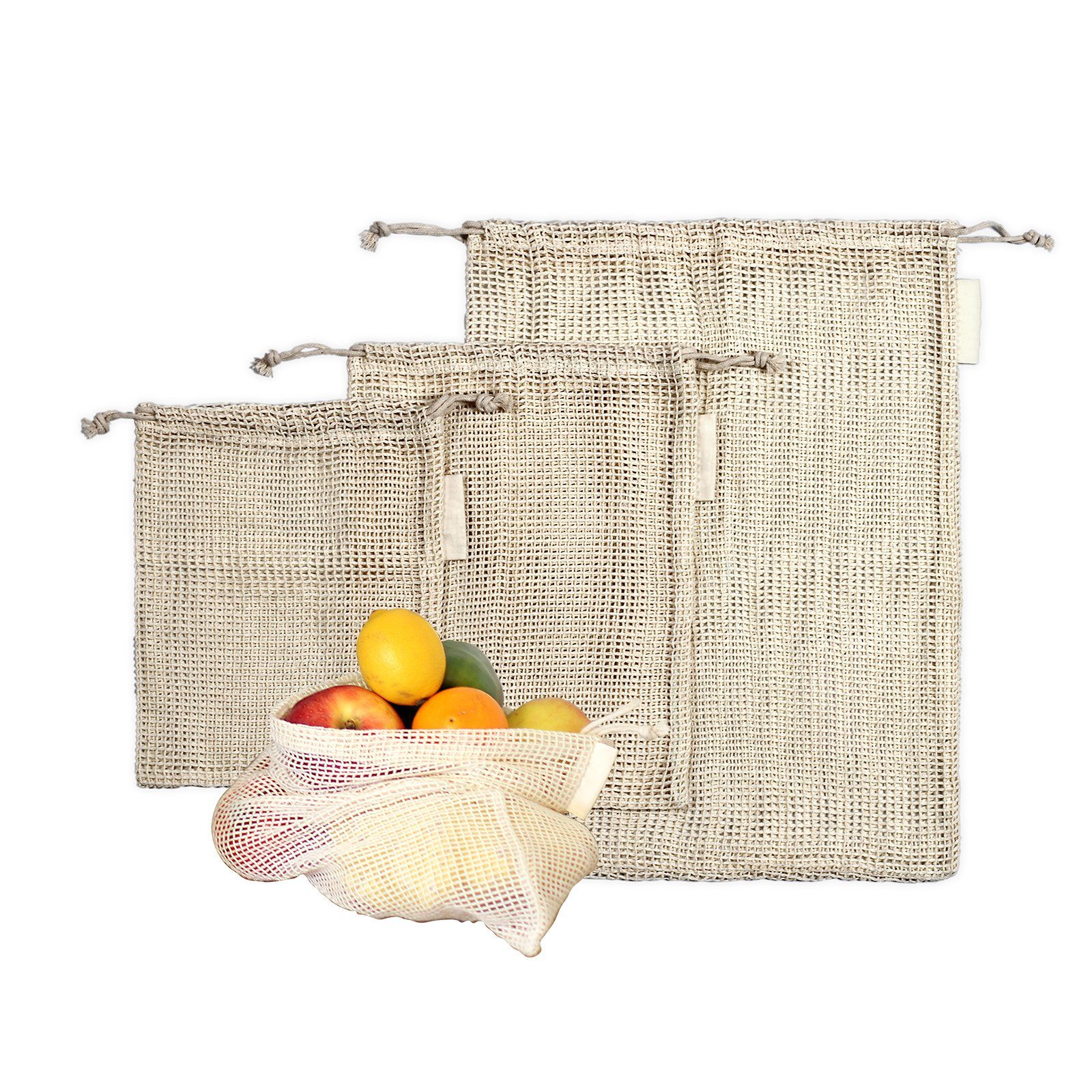 LIVOO Kochbesteck-Set LIVOO Netztaschen für Obst und Gemüse Einkaufsnetze Obstnetze SEP129