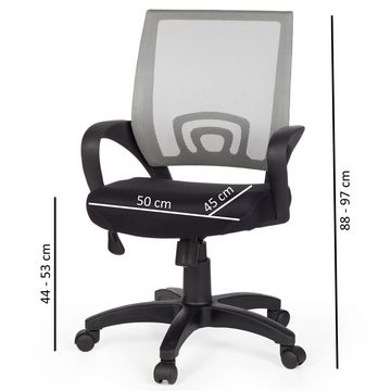 Amstyle Drehstuhl SPM1.078 (Bürostuhl Weiß Schreibtischstuhl mit Armlehne), Bürodrehstuhl ergonomisch Jugendstuhl
