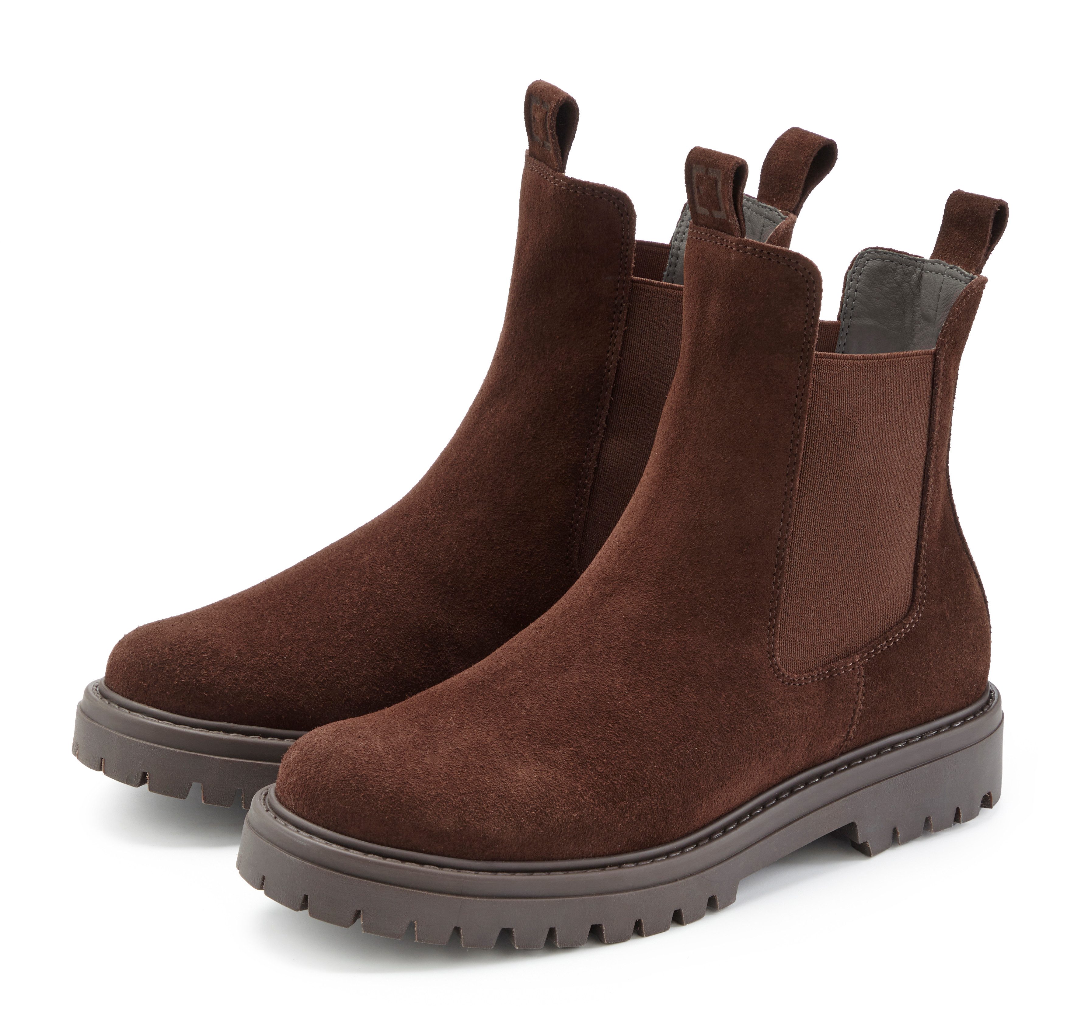 Elbsand Schlupfstiefel, Bikerboots, Sommerstiefelette, Lederstiefelette Stiefelette Chelseaboots aus weichem Leder mit Stretch-Einsätzen