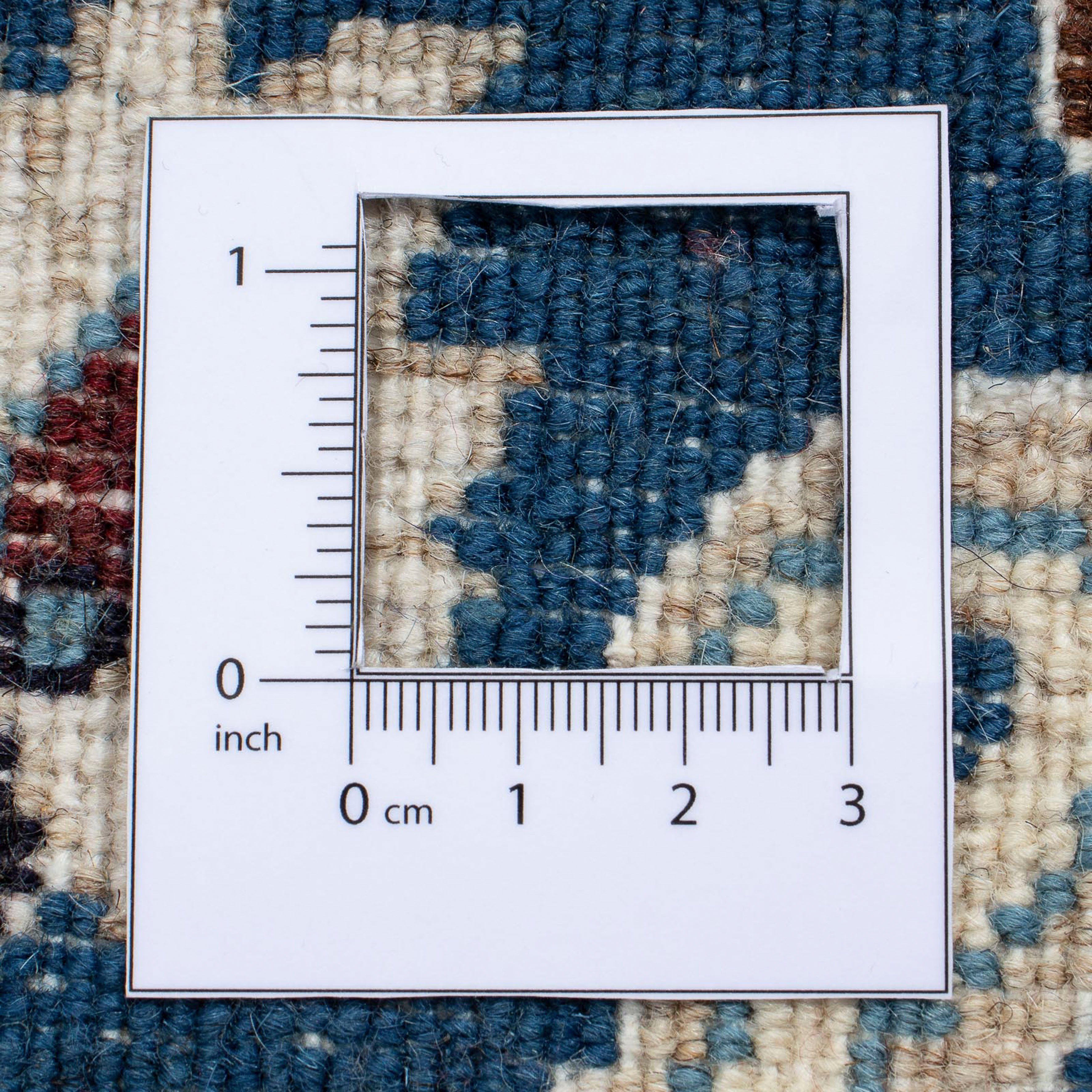 Orientteppich Perser - 10 133 cm rechteckig, Handgeknüpft, Zertifikat x Höhe: - mm, blau, morgenland, 83 Wohnzimmer, mit Nain Einzelstück 