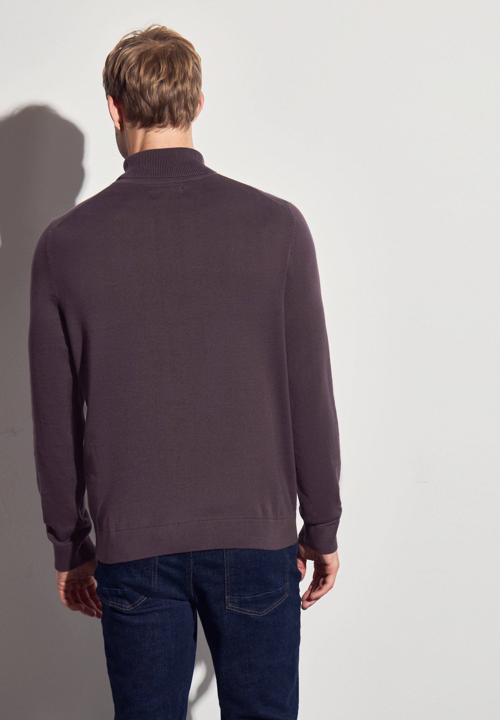 STREET ONE MEN Rollkragenpullover aus reiner Baumwolle günstig online kaufen