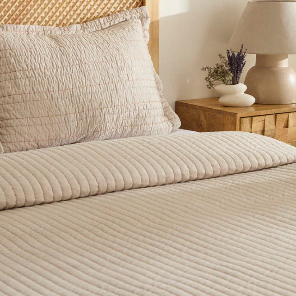 Karaca Tagesdecke Manon Bettüberwurf Set, Doppelbett, Beige