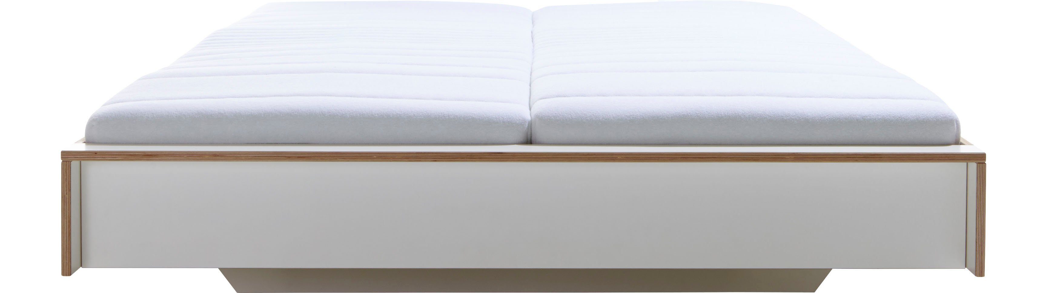 Müller SMALL LIVING Holzbett FLAI weiß Höhe birke weiß 40 weiß | | birke cm 220 ohne cm, birke birke weiß Liegefläche Komfort Überlänge HIGH, | Kopfteil