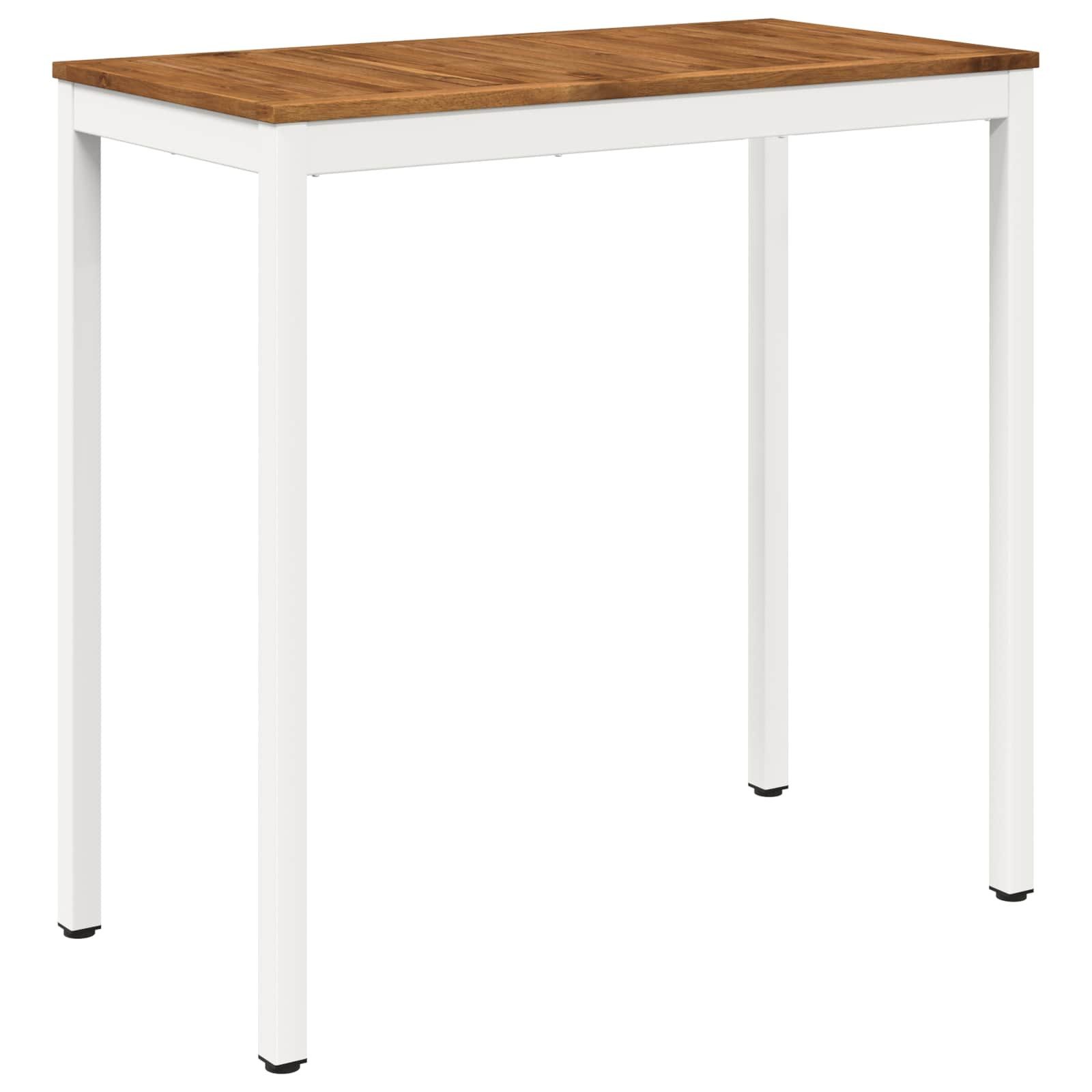vidaXL Gartentisch Gartenbar-Tisch Natürlich und Weiß 108,5 x 55 x 105 cm (1-St)