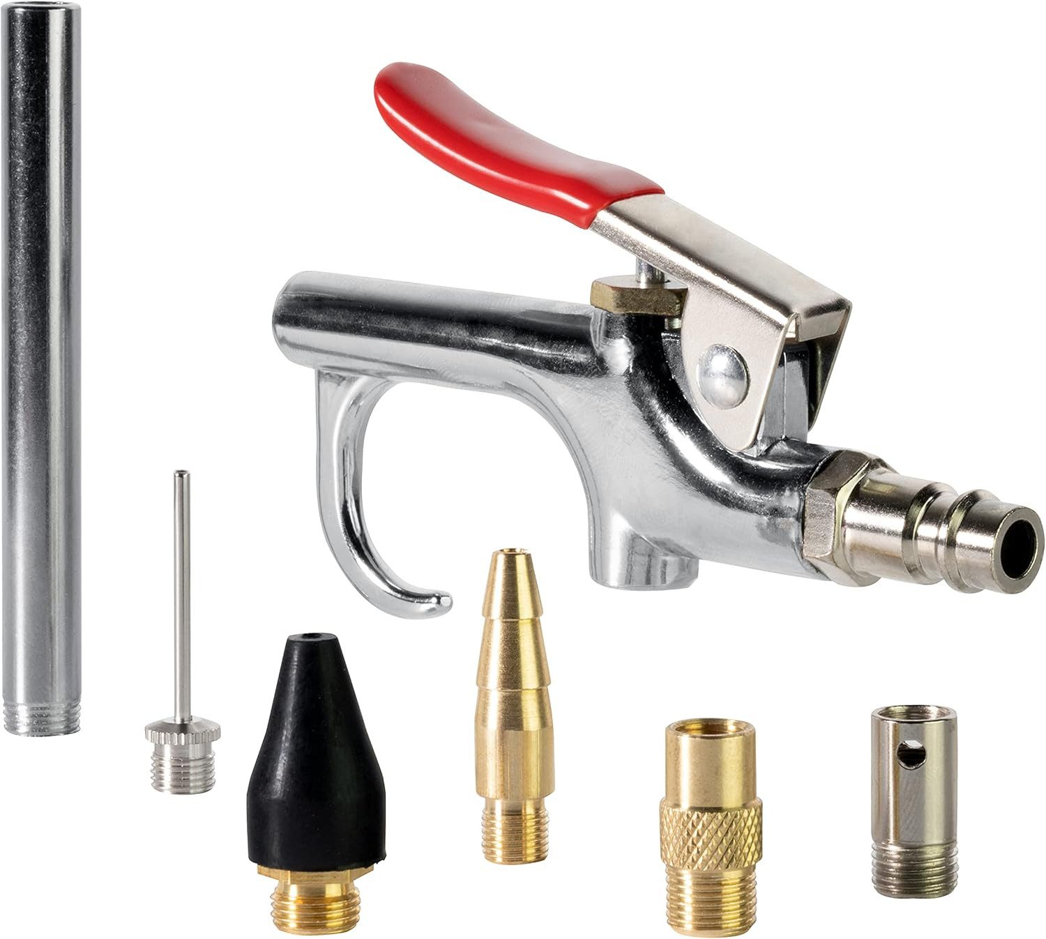 Güde Druckluftgeräte-Set Druckluft Ausblaspistole Adapter 7-tlg Ballfüllnadel Luftballonadapter