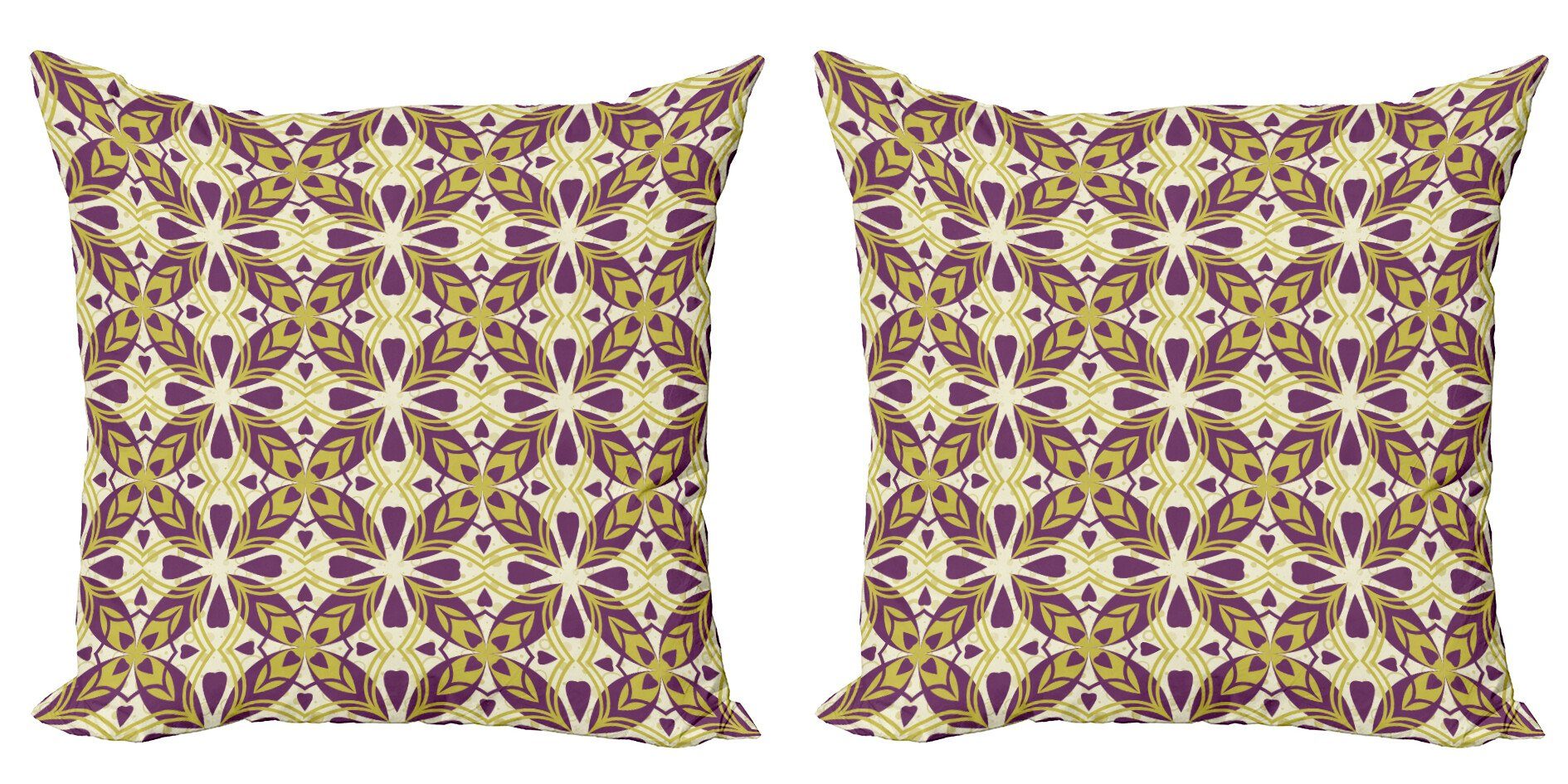 Kissenbezüge Modern Accent Doppelseitiger Digitaldruck, Abakuhaus (2 Stück), Geometrisch Oriental Blumenfliesen