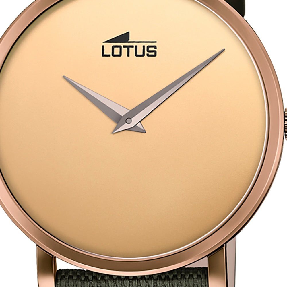 Lotus Quarzuhr Lotus Herren Armbanduhr Minimalist, (Analoguhr), Herrenuhr rund, groß (ca. 40mm) Lederarmband grün