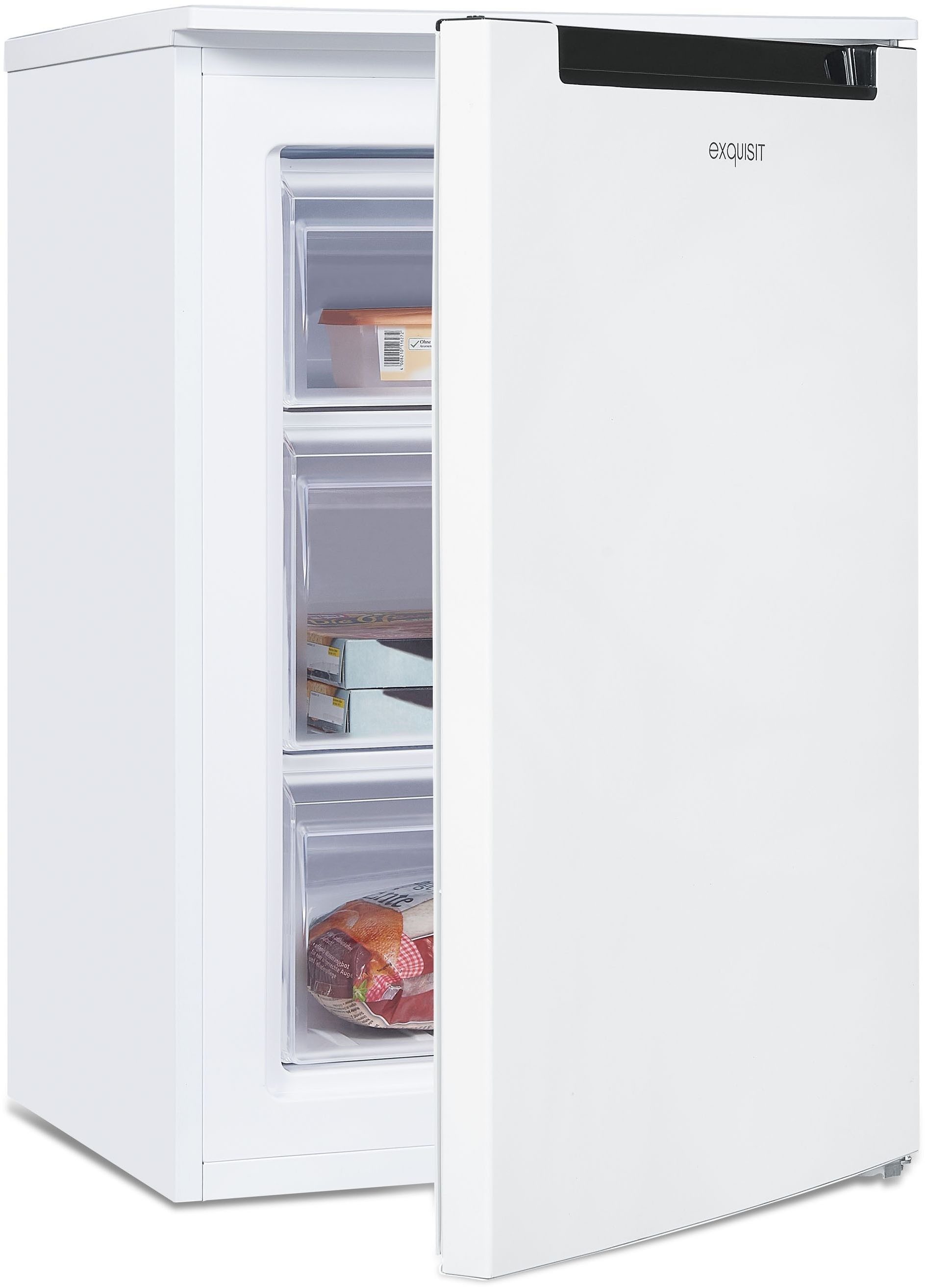 exquisit Gefrierschrank GS81-040C weiss, 85,5 cm hoch, 54,5 cm breit, energiesparend in Energieeffizienz C, 87 Liter Nutzinhalt, 4 Sterne