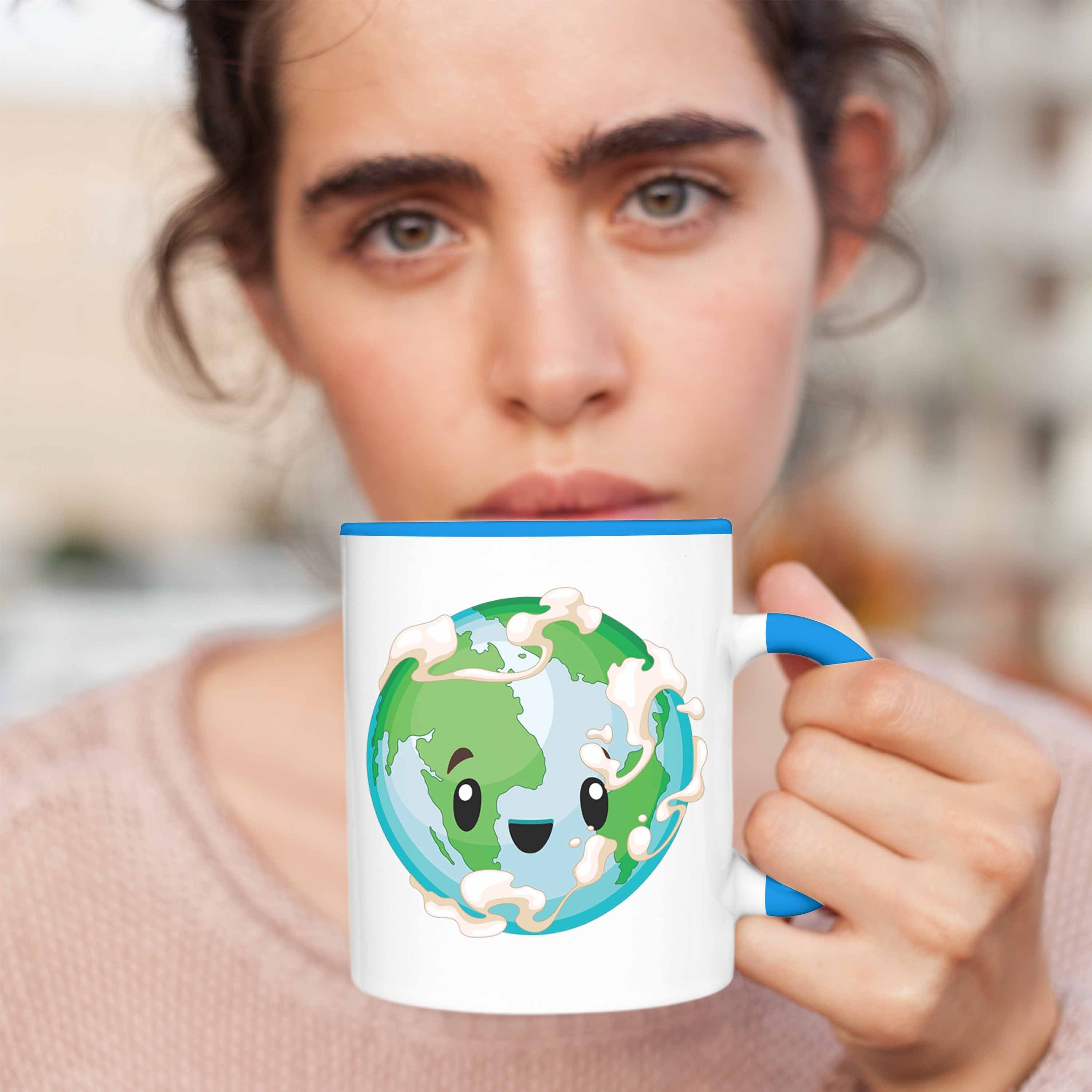 Tasse Geschenk Umweltschutz-Fans Trendation Tasse Umweltbewusste Blau Save für the Earth