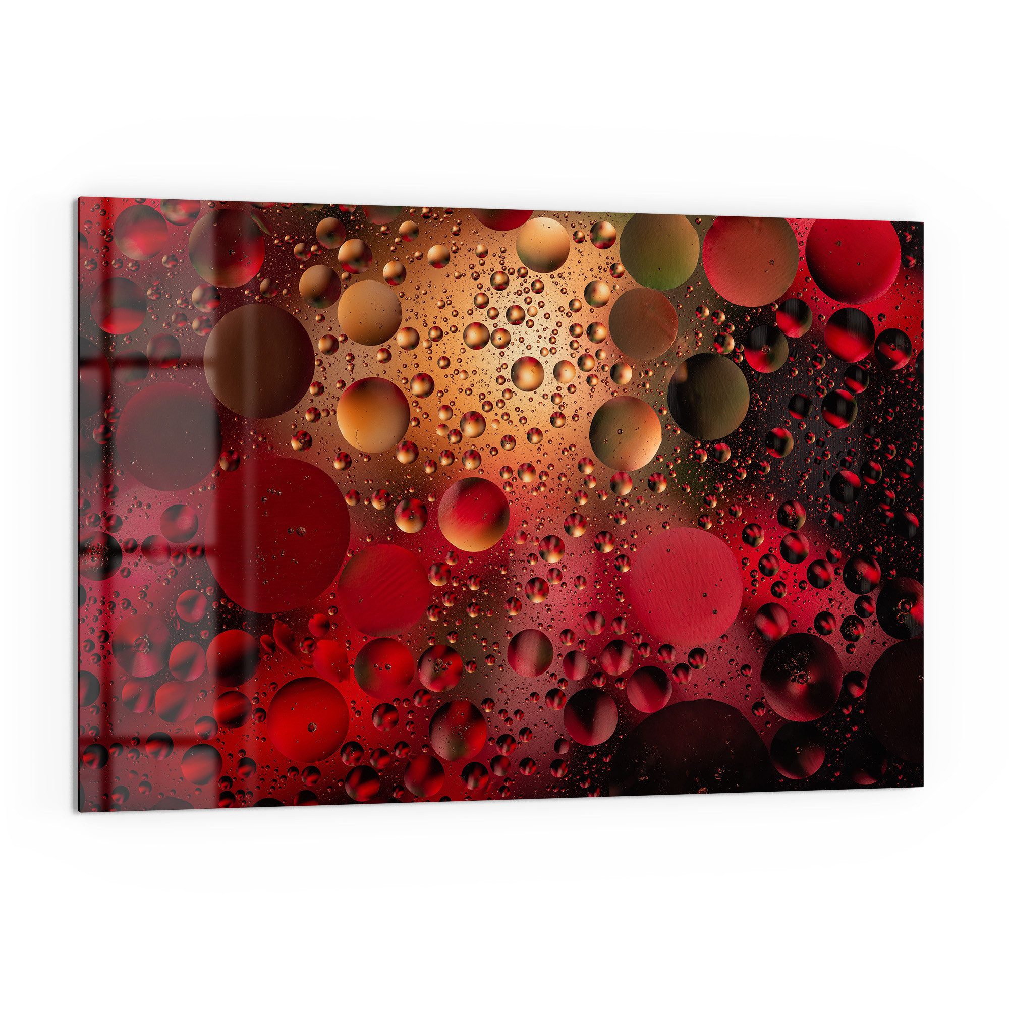 DEQORI Küchenrückwand 'Feurige Tropfen', Glas Spritzschutz Badrückwand Herdblende