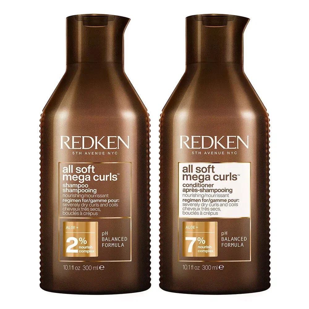 Redken Haarpflege-Set Redken All Soft Mega Curls Shampoo & Conditioner – 300 ml Duo Set, 2-tlg., Shampoo - Conditioner, reichhaltig