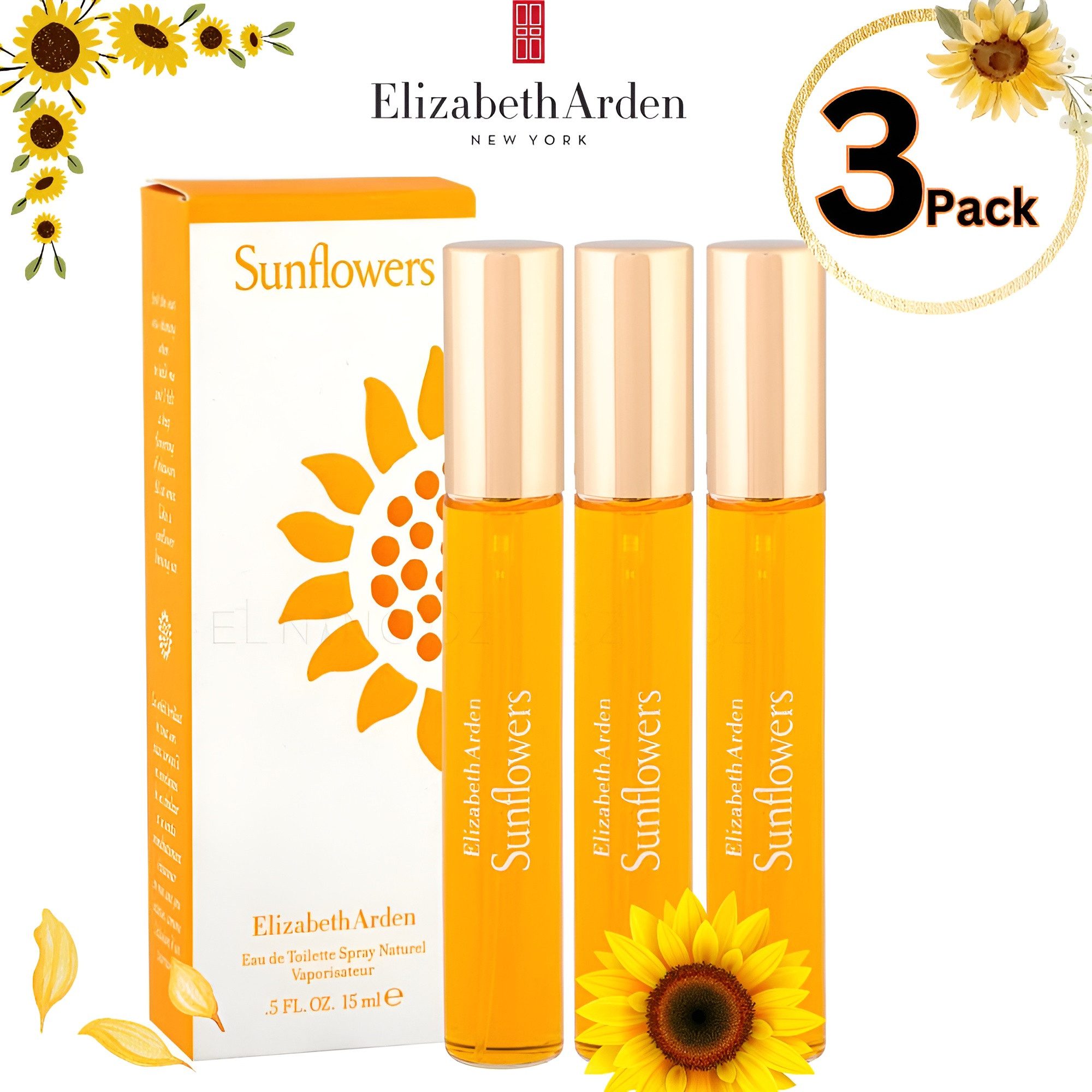 Eau de Toilette Sunflowers EdT für Frauen 3er Pack (3x15 ml)