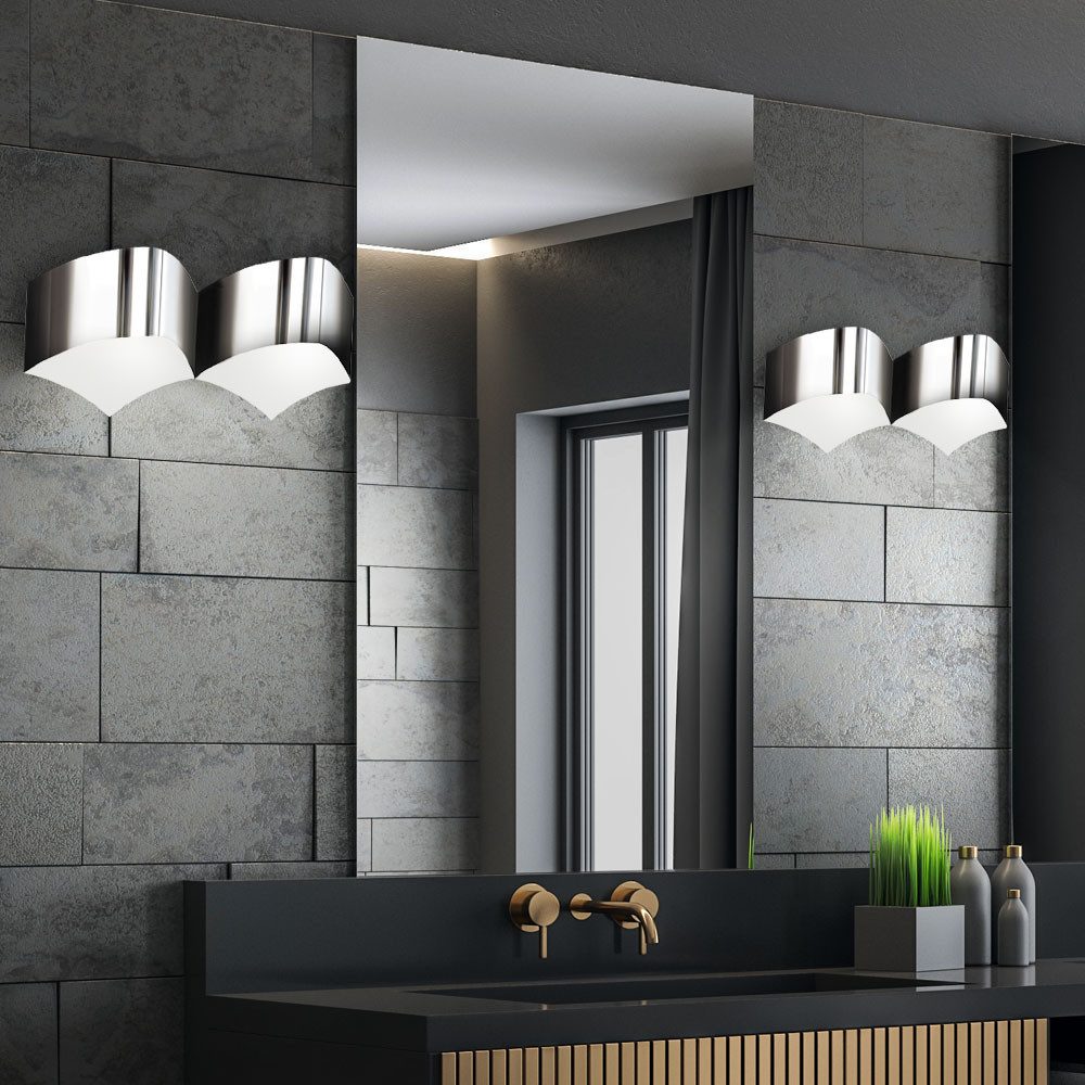WOFI LED Wandleuchte, Leuchtmittel nicht inklusive, Wandleuchte Wandlampe 2 Flammig G9 Chrom Wohnzimmerleuchte Flur