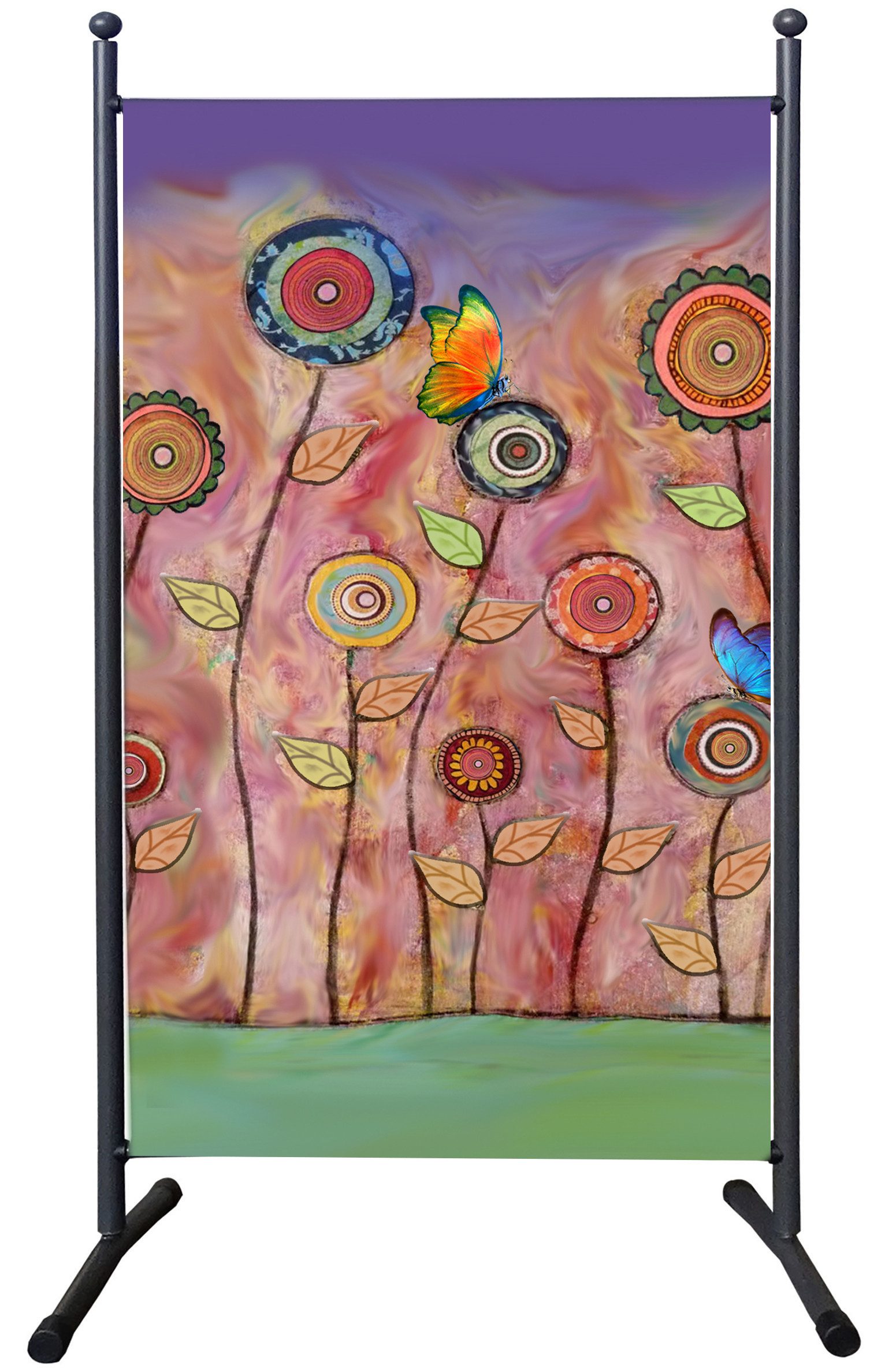 Quick Star Paravent Paravent 1tlg. 180x180cm RETRO Flowers günstig online kaufen