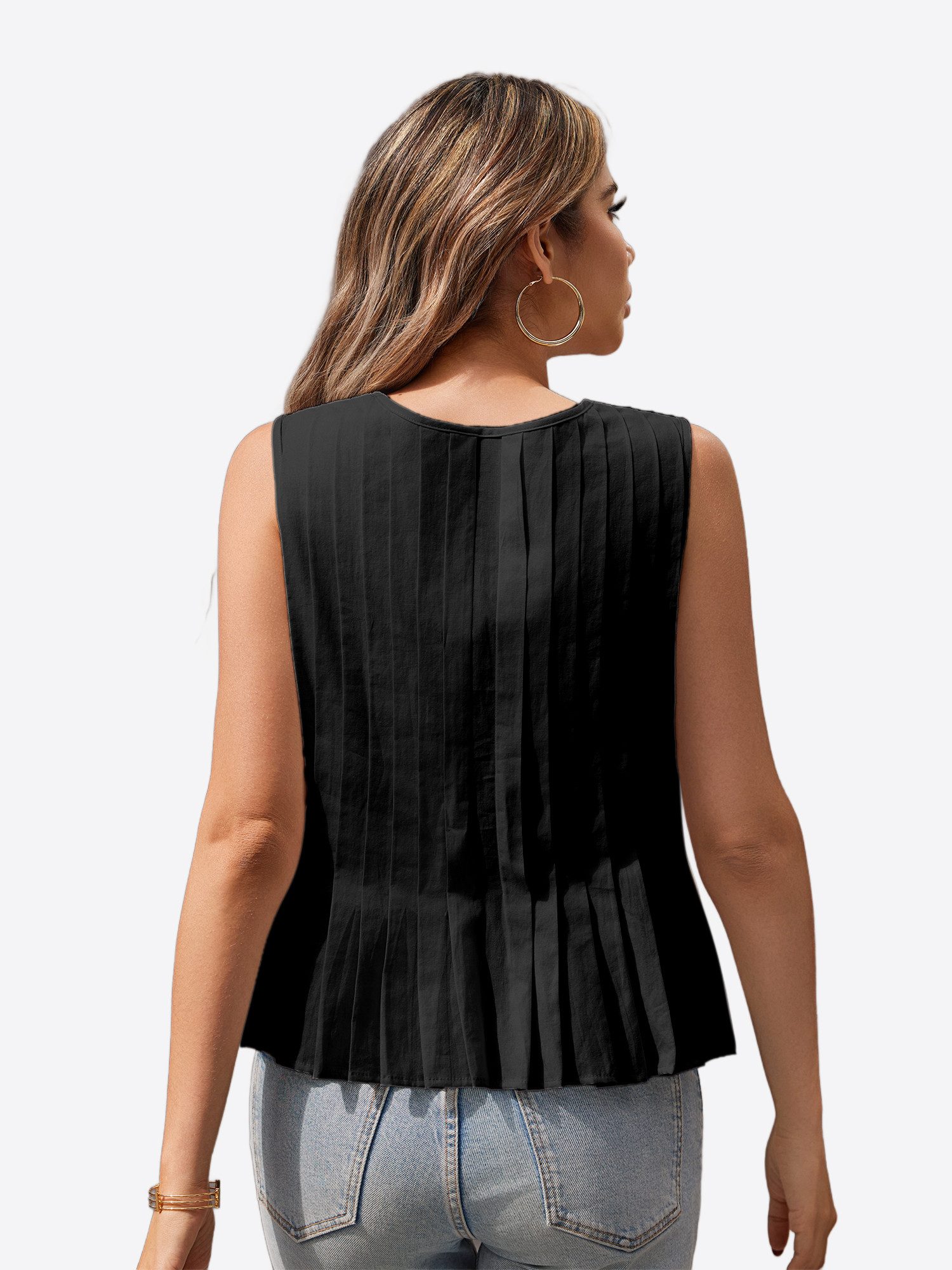 Imily Bela Kurzweste Damen Süßes Top mit Schleife vorne (Packung, 1-tlg., 1per-Pack) einfarbig