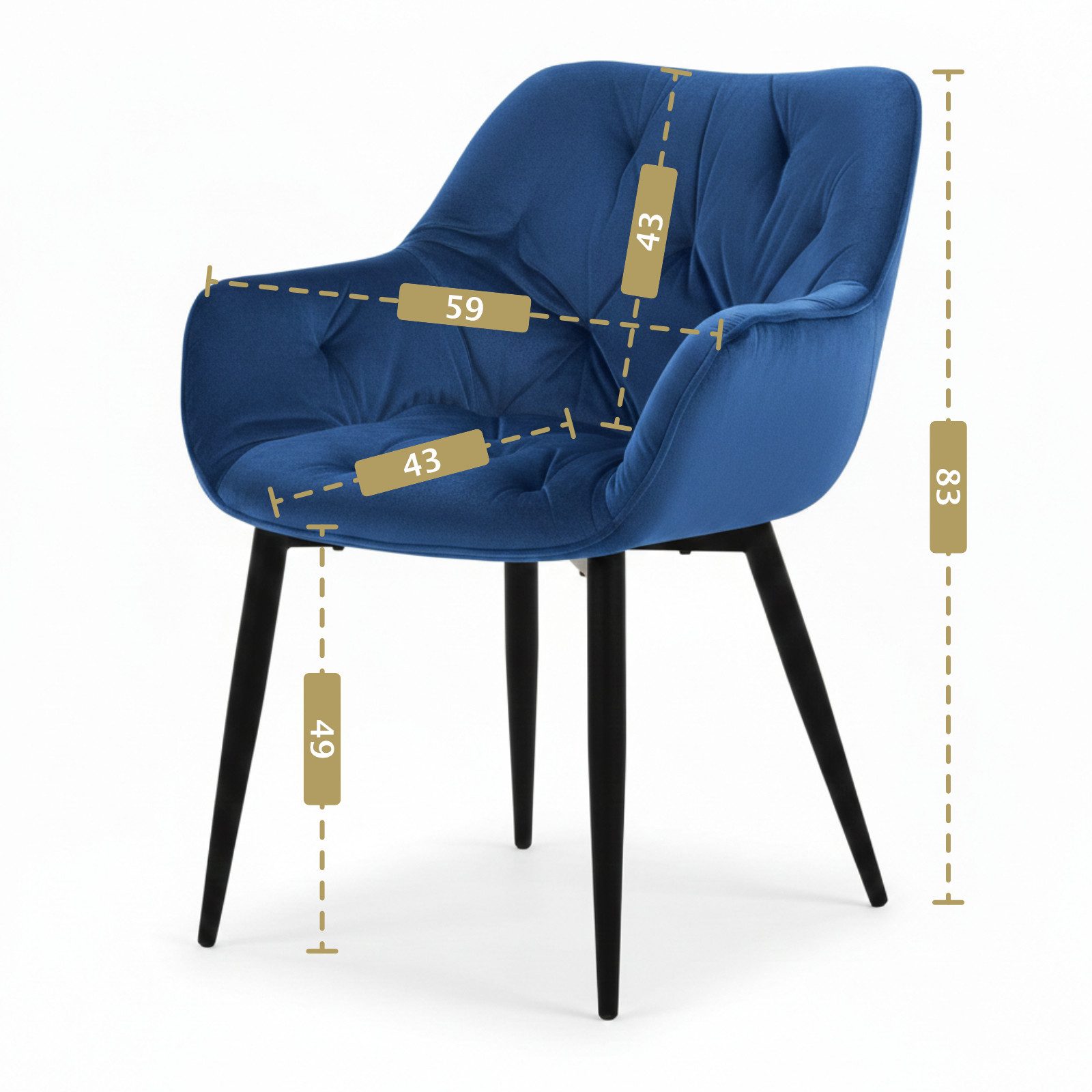 HAGO Esszimmerstuhl 2er Set Polsterstuhl Küchenstuhl Stühle Armlehne Sessel Wohnzimmer – Bild 3 von 5