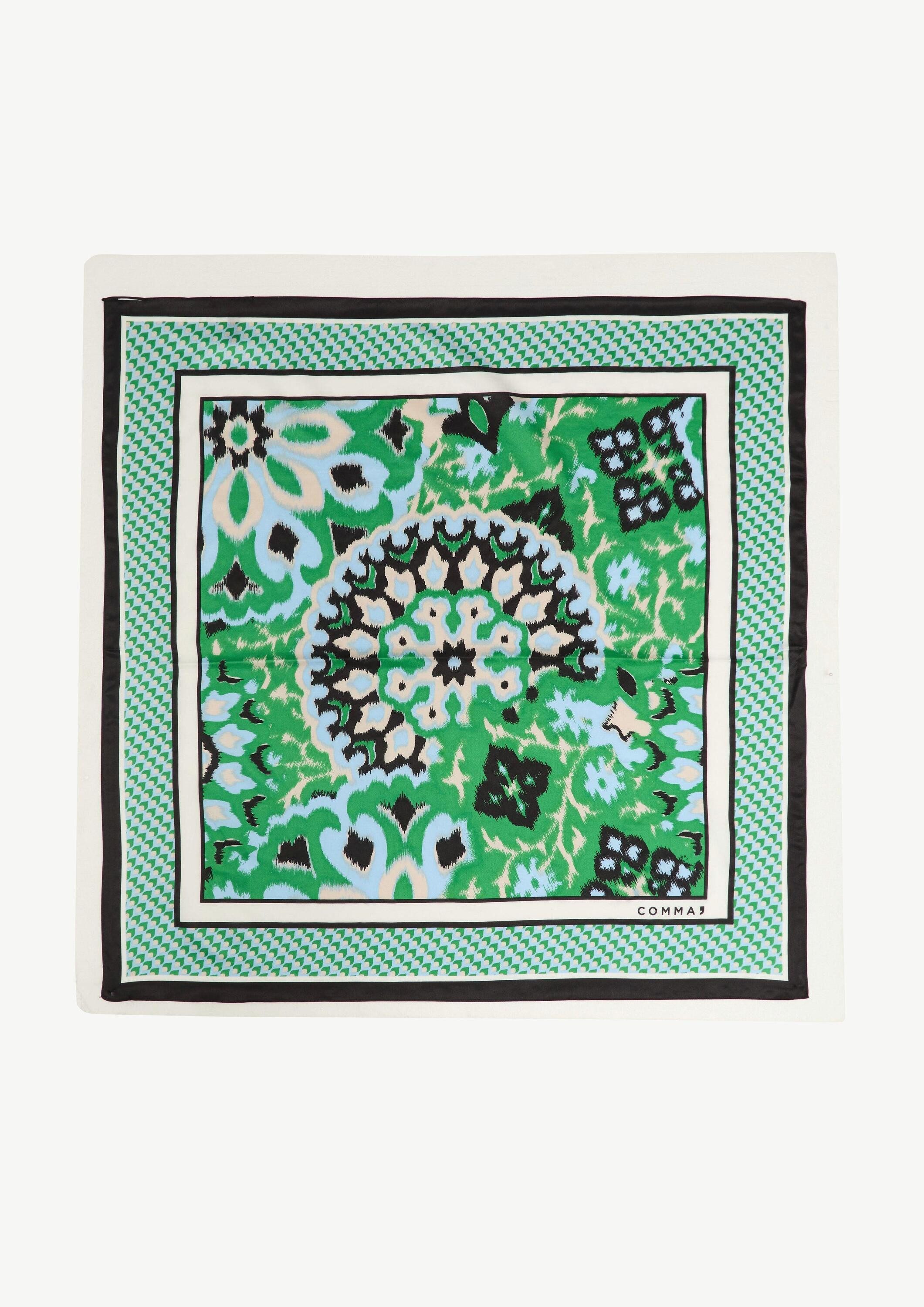 comma Schal Tuch, Ornamental gemustertes Tuch aus Seidenmix