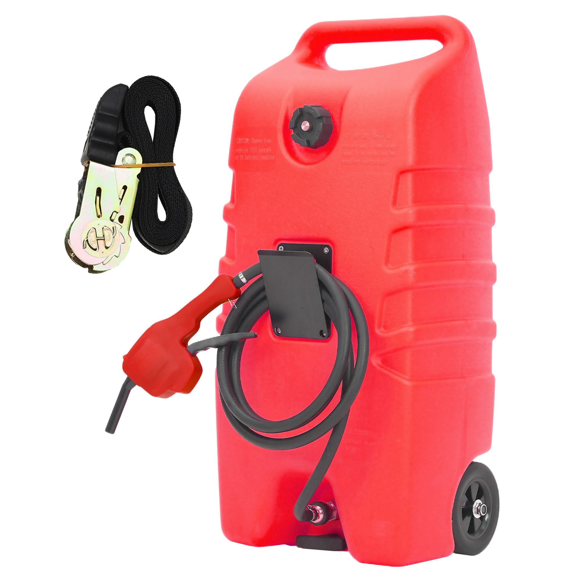 GarveeMore Benzinkanister 53 L-Kraftstofftank auf Rädern für Auto, Boot, Rasenmäher, ATV, mit Handpumpe, 3,0 m Schlauch, Zapfpistole
