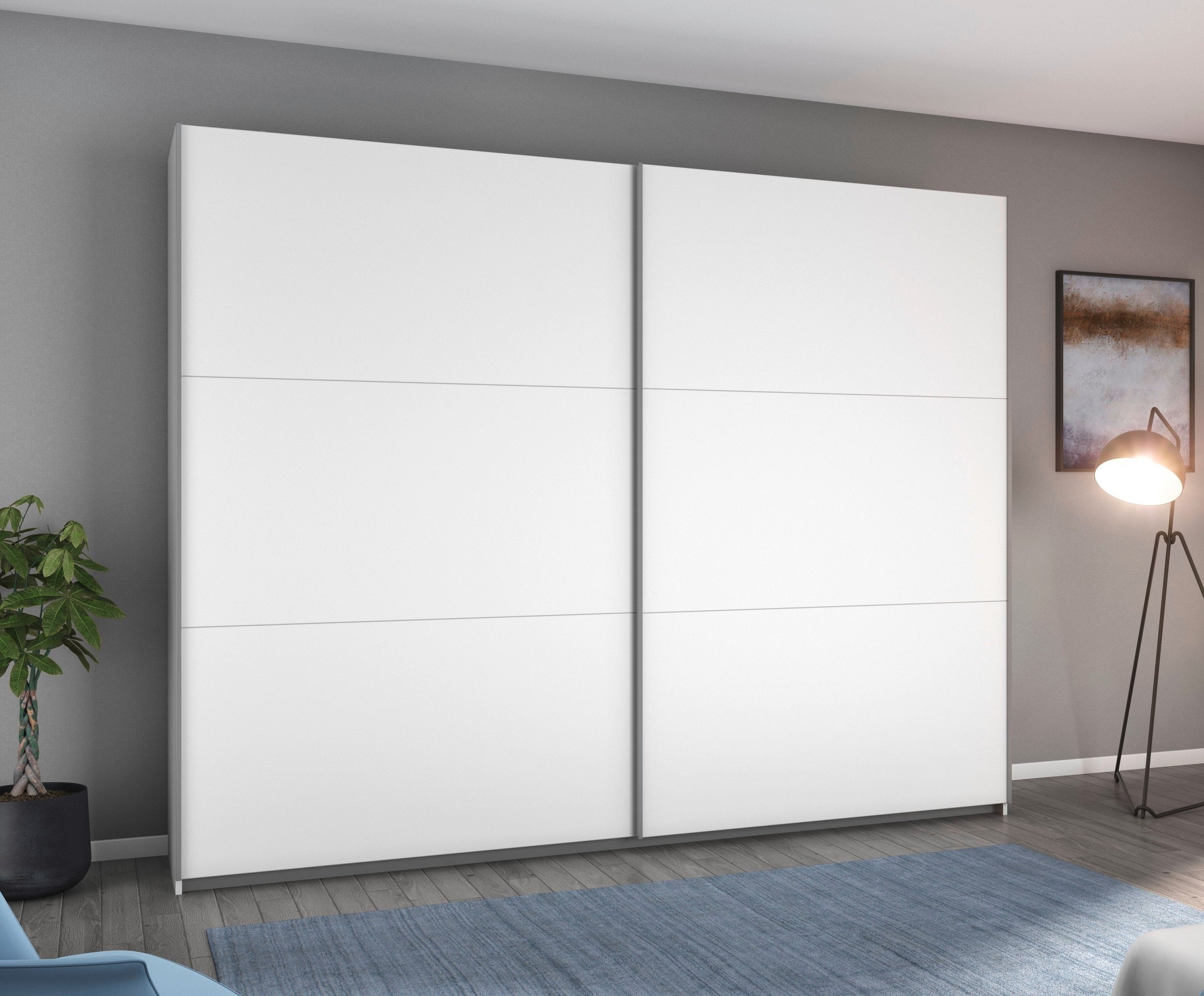 rauch Schwebetürenschrank AURELIO Kleiderschrank Garderobe (3 Ausstattungen BASIC/CLASSIC/PREMIUM (inkl. SOFT-CLOSE-FUNKTION) zeitloses Design, viele Farben, Breiten 175/218/261 cm MADE IN GERMANY