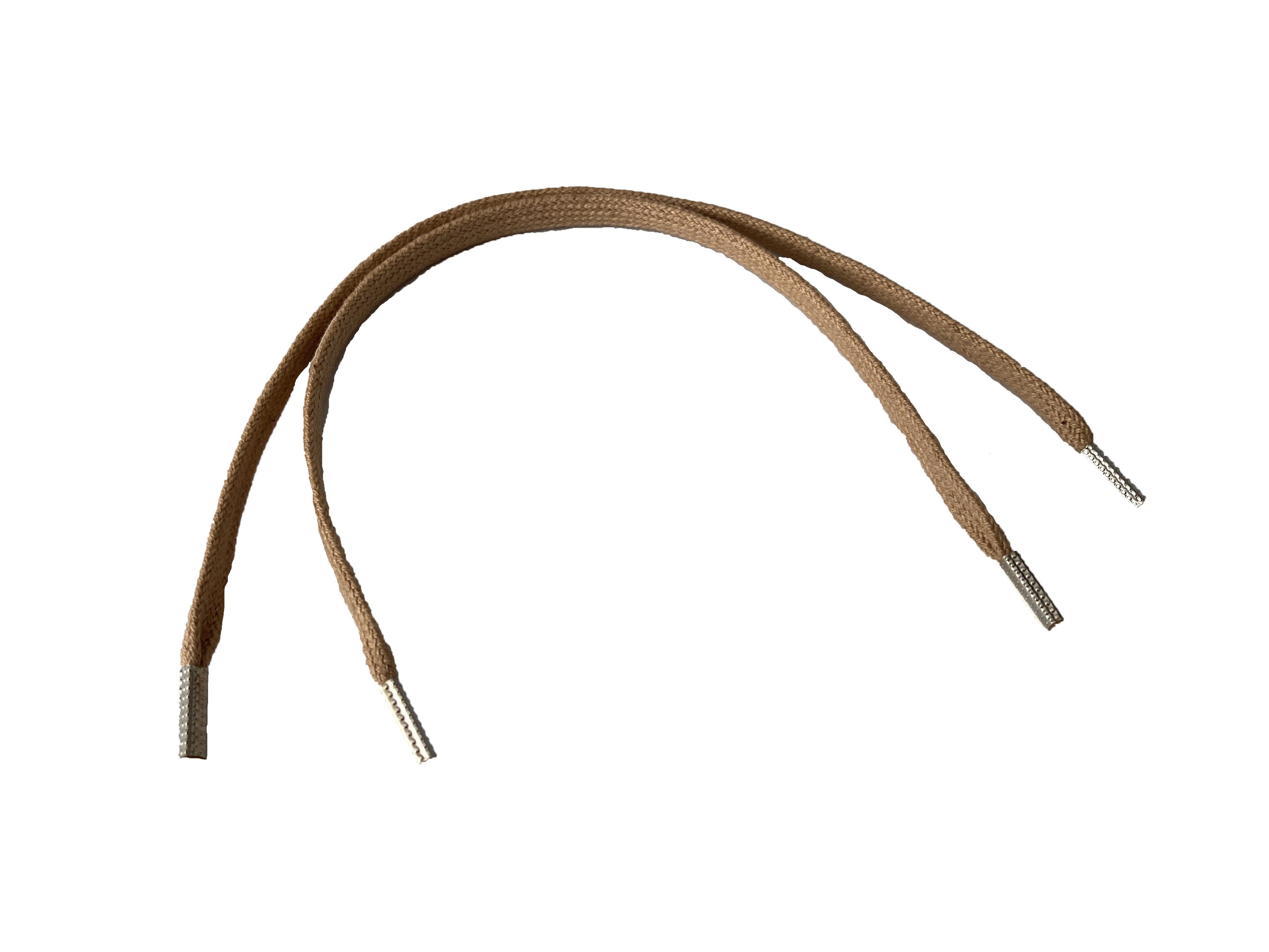 Rema Schnürsenkel Rema Schnürsenkel Camel - flach - ca. 5 mm schmal für Sie nach Wunschlänge geschnitten und mit Metallenden versehen | Schnürsenkel