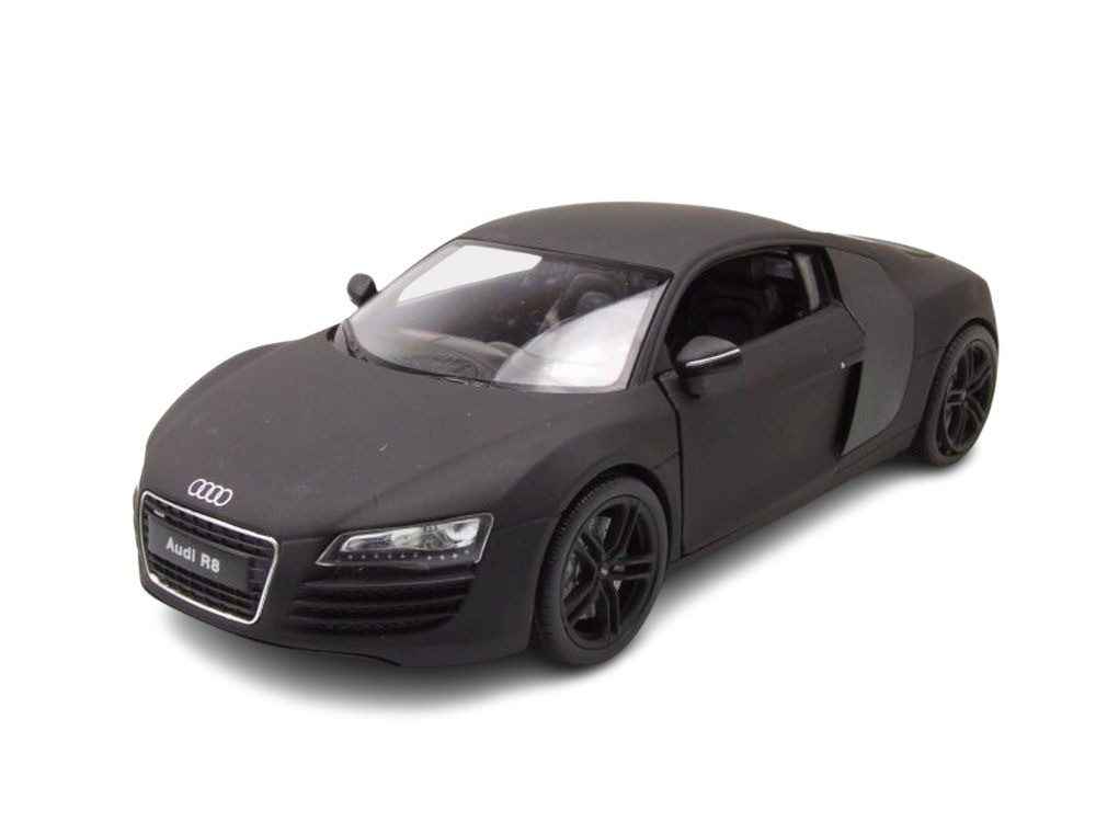 Welly Modellauto Audi R8 2009 matt schwarz, Maßstab 1:24