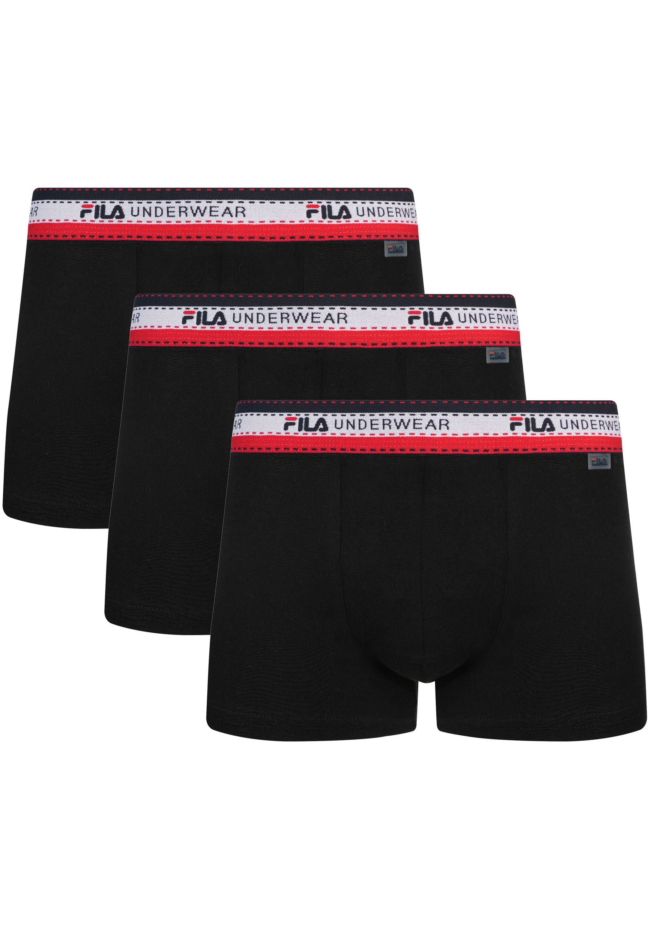 Fila Boxershorts (Packung, 3-St) schwarz