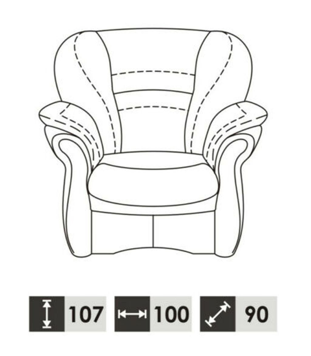 Wohnzimmer Klassische Made 3+2+1 in JVmoebel Europe Garnitur 100% Vollleder Sofa Couch,