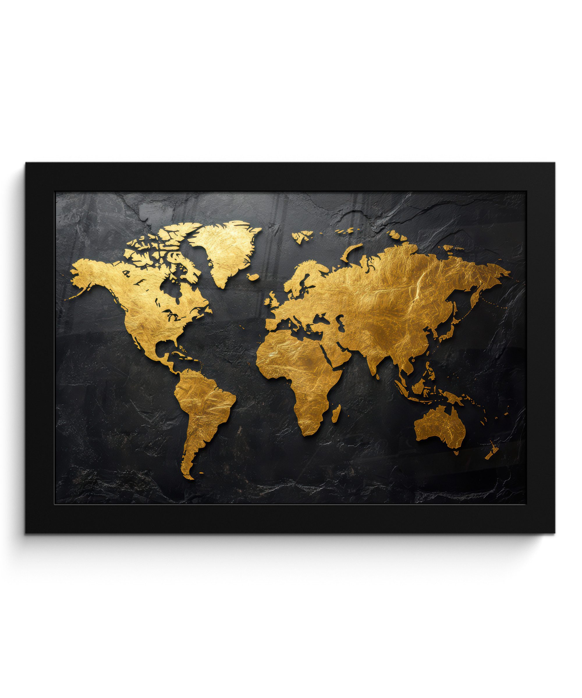 MuchoWow Poster Weltkarte - Gold - günstig online kaufen