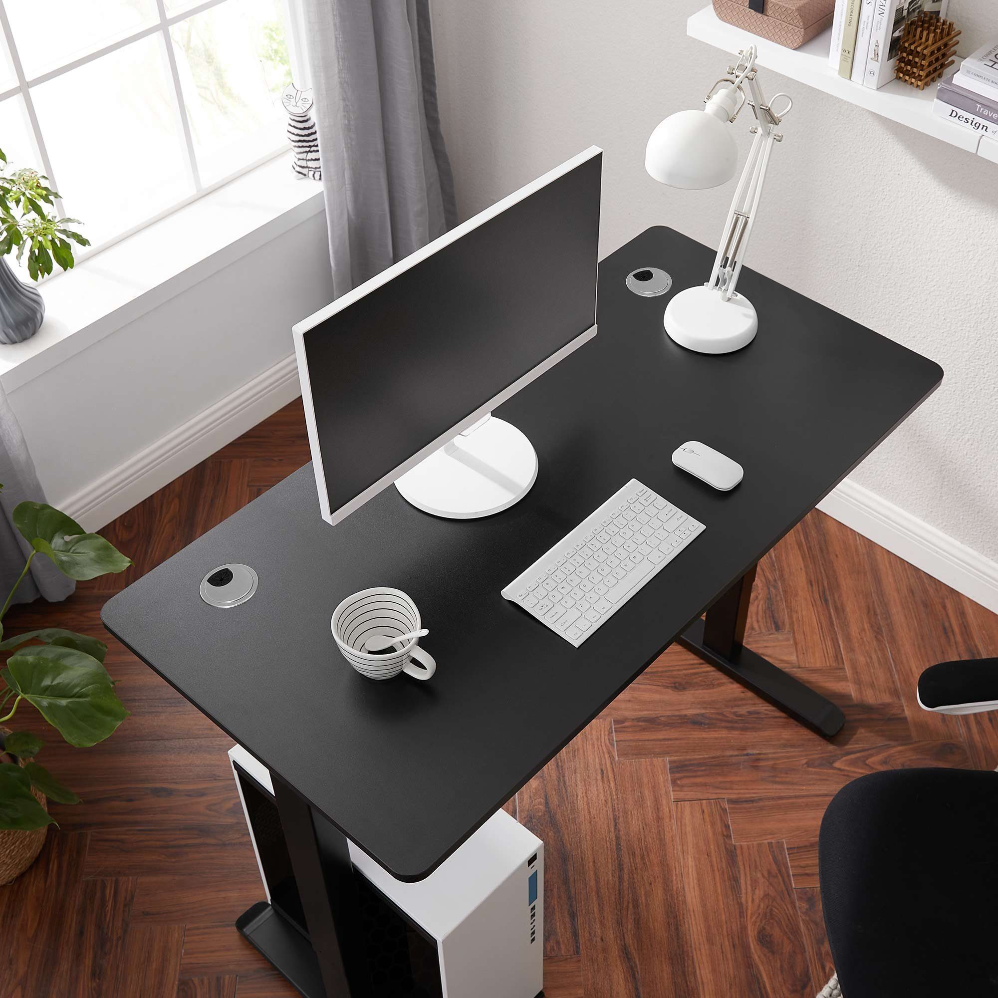 Schreibtisch Ohne SONGMICS elektrischen, Schreibtischplatte Tischplatte für schwarz Tischgestell