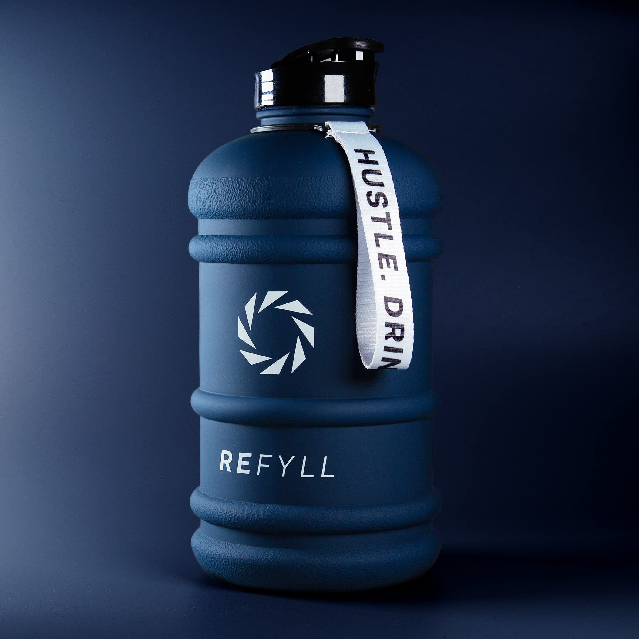 I auslaufsicher, Navy "Beast" Wasserflasche 2L Wasserflasche I 100% Water für Liter Sport Blue Gym Jug 2 Trinkflasche Trinkflasche 2200ml REFYLL Leichte
