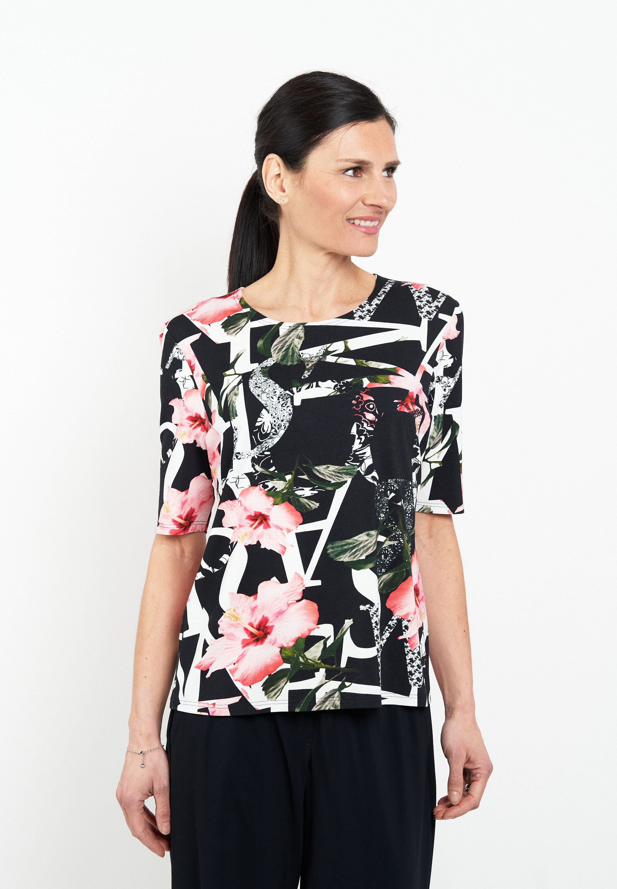 Seidel Moden T-Shirt Sommershirt mit floralem Muster - MADE IN GERMANY günstig online kaufen