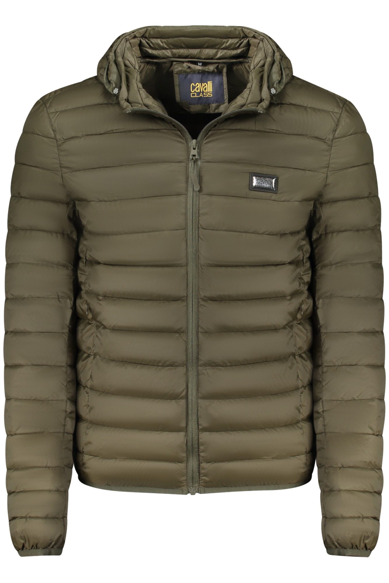 Cavalli Class Outdoorjacke Grüne Herren-Langarmjacke mit abnehmbarer Kapuze und Reißverschluss