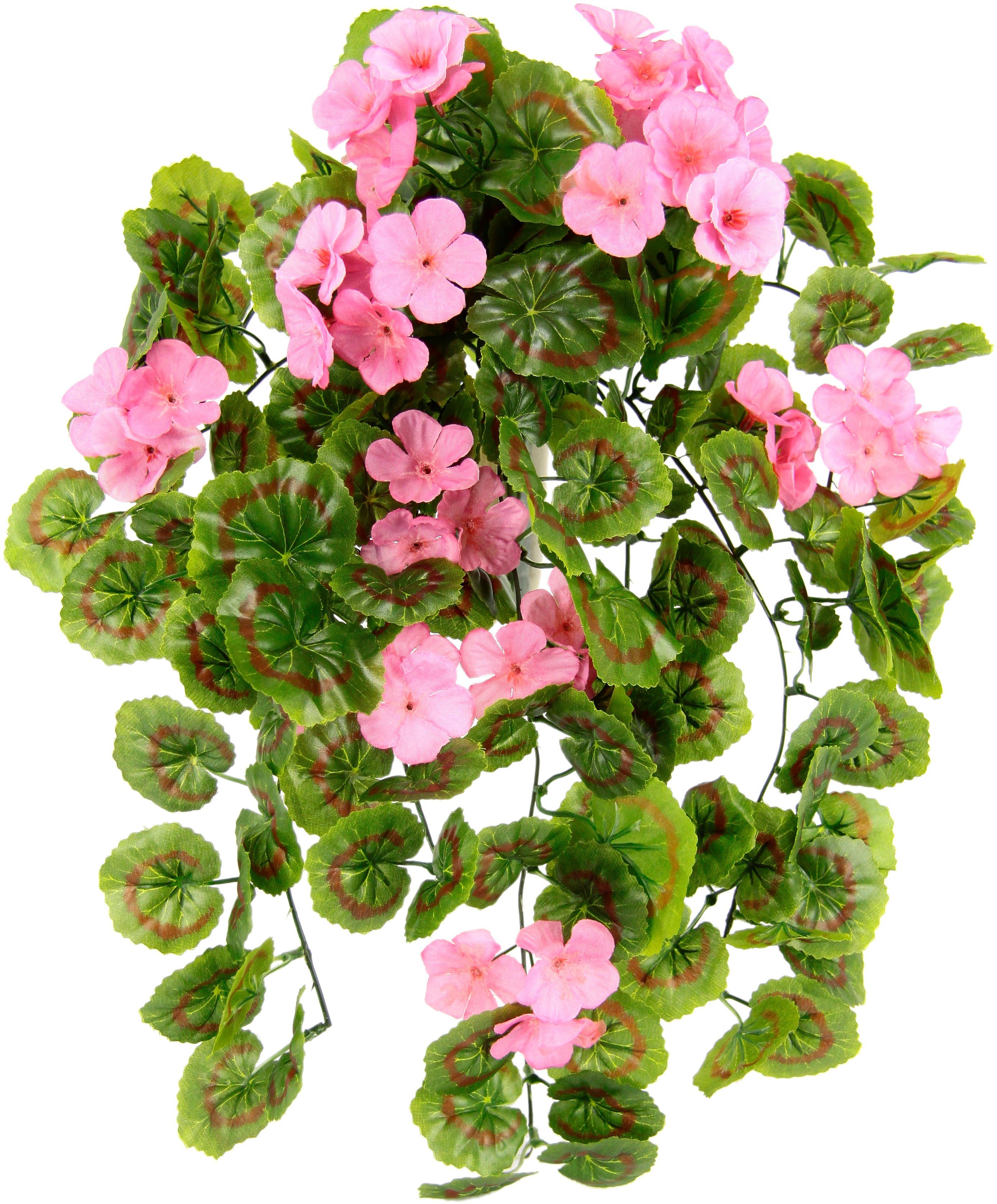 Schnäppchenpreise Kunstpflanze Hängende Geranie, I.GE.A., Höhe rosa 40 cm, 40 cm