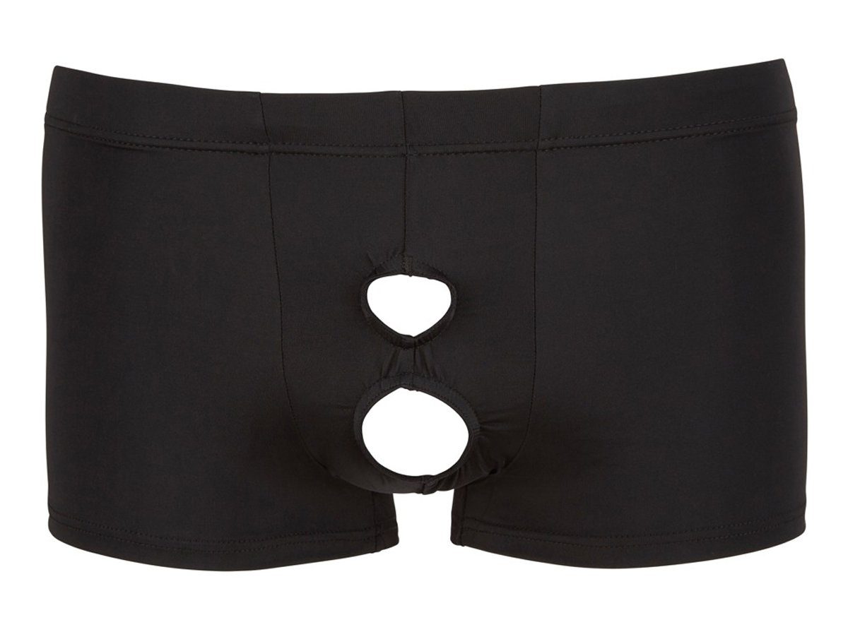 Svenjoyment Boxershorts Herren Boxer-Shorts mit Öffnungen - schwarz (1-St) Elastisch und leicht glänzend