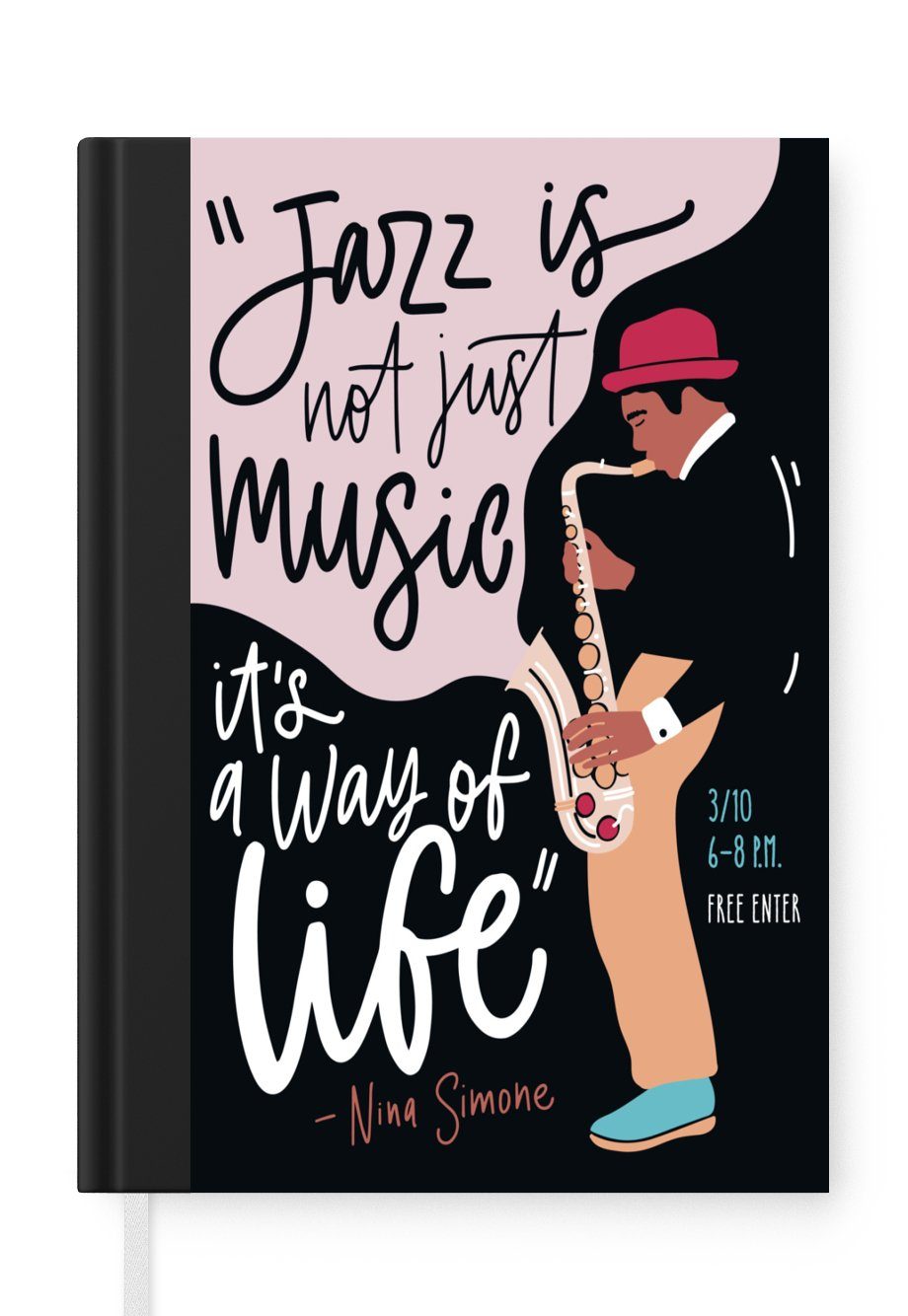 MuchoWow Notizbuch Jazz ist nicht nur Musik, sondern eine Lebenseinstellung - Zitate -, Journal, Merkzettel, Tagebuch, Notizheft, A5, 98 Seiten, Haushaltsbuch