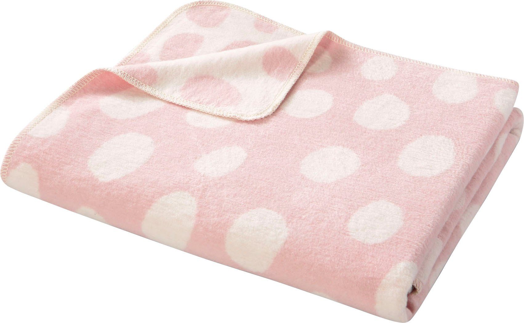 Kuscheldecke Taps, Biederlack, mit Allover-Design, Babydecke rosa/natur