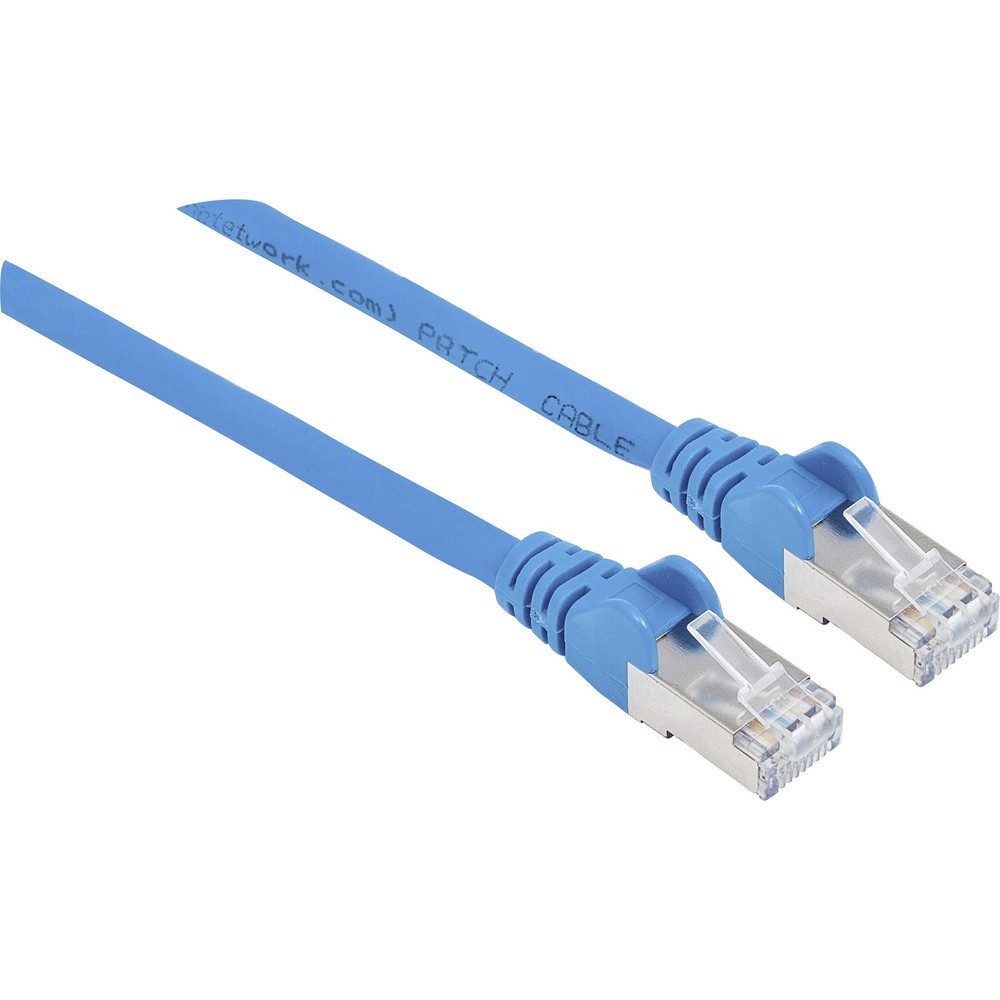 Intellinet Intellinet 741088 RJ45 Patchkabel CAT 6a S/FTP 10.00 m Blau Folienschi Netzkabel, (1000.00 cm)