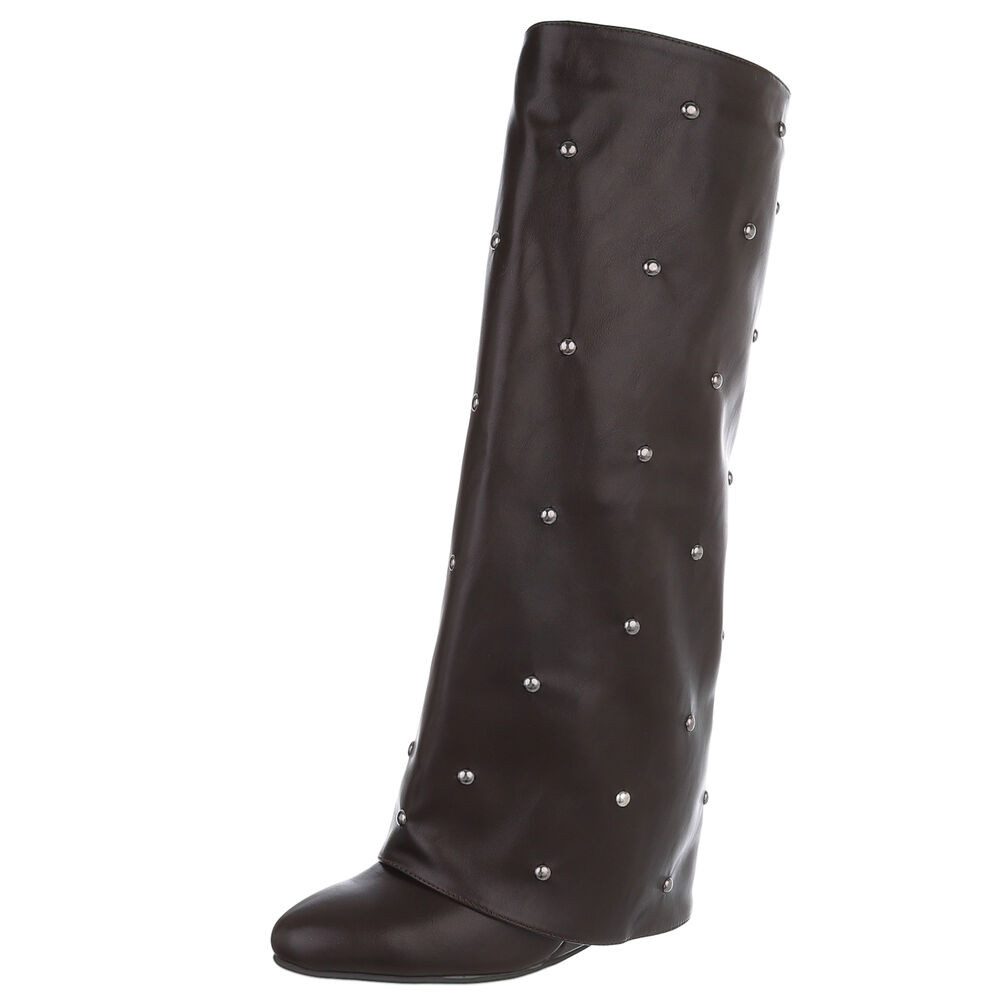 Ital-Design Glamouröse Damenstiefel mit Perlendetails für günstig online kaufen