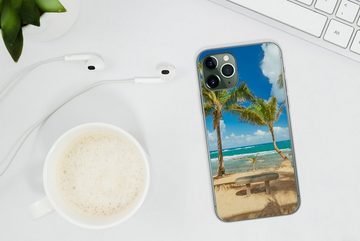 MuchoWow Handyhülle Palmen am Kuau Cove Beach in Maui, Handyhülle Apple iPhone 11 Pro Max, Smartphone-Bumper, Print, Handy