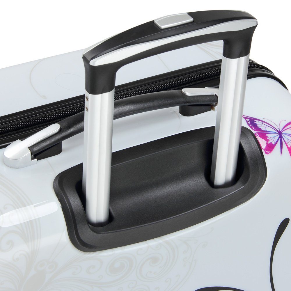 Deuba Hartschalen-Trolley, 4 Rollen Rollen, mit Schloss Doppelrolle Hartschale Teleskopgriff Trolley Reisekoffer L