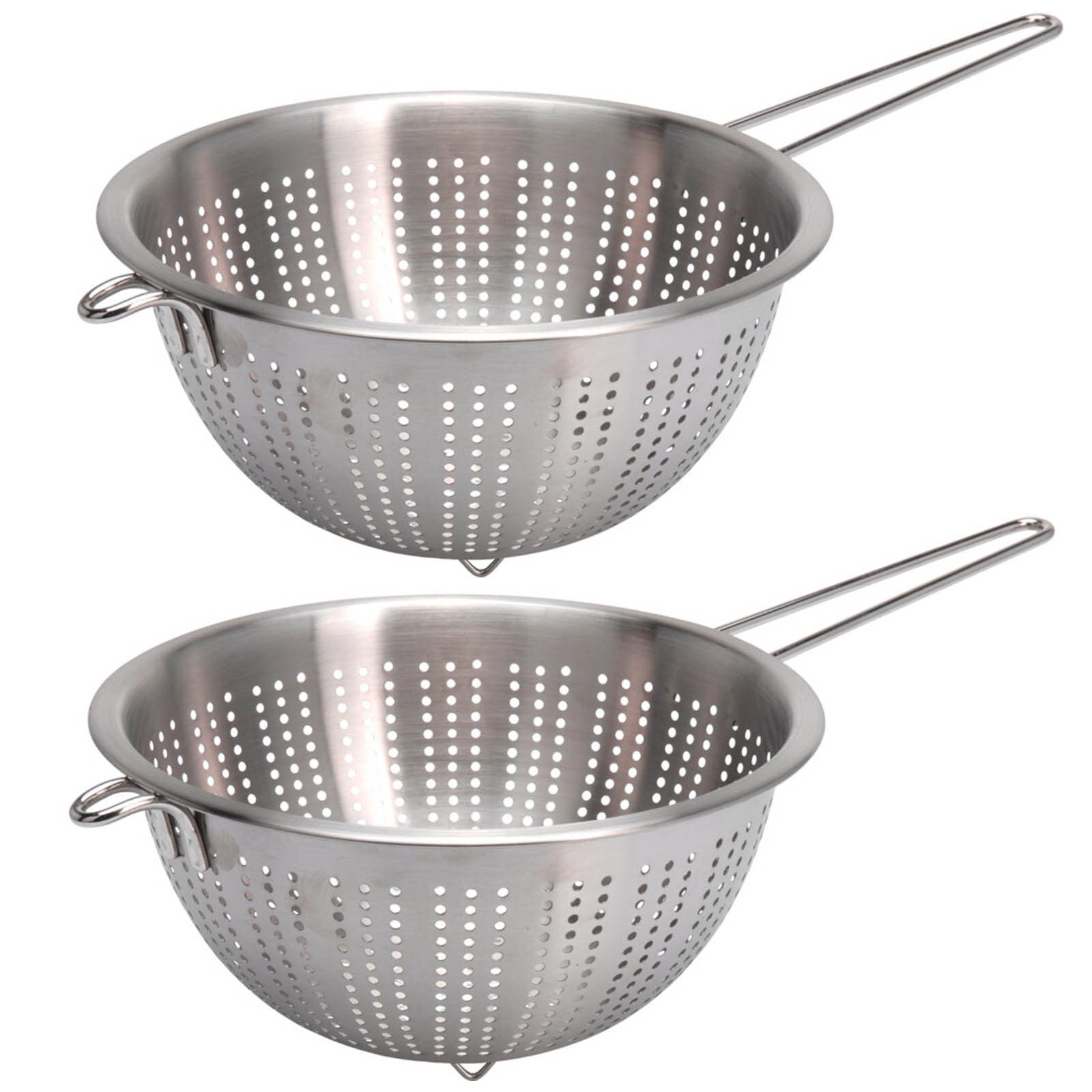 HAC24 Küchensieb Sieb Edelstahl Abtropfsieb Seiher Nudelsieb Salatsieb Metallsieb, Edelstahl, (2-St), Ø 24 cm, mit Griff