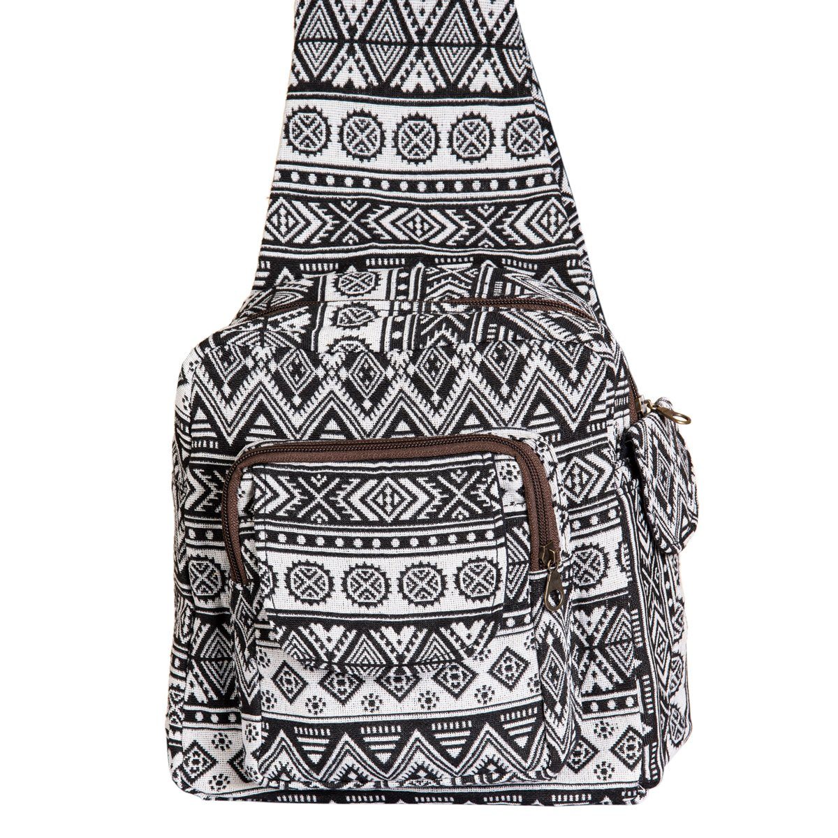 einer, auf ein kleine WOV13 Freizeittasche tragbar PANASIAM kleiner Webdesign Schultertasche fester Schulter Baumwolle Umhängetasche Handtasche auch aus wie Rucksack