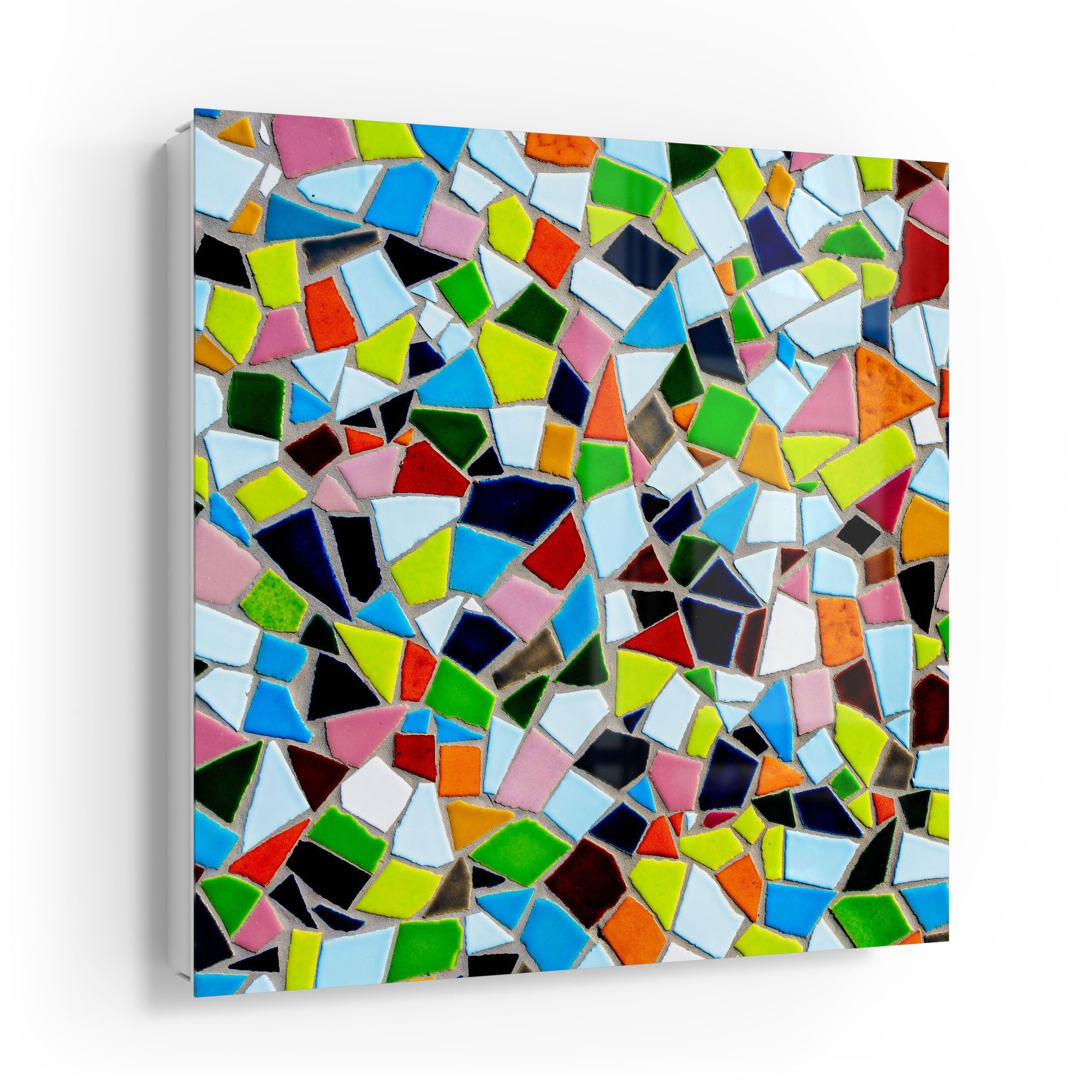 DEQORI Schlüsselkasten 'Buntes Fliesen-Mosaik', Glas Schlüsselbox modern  magnetisch beschreibbar