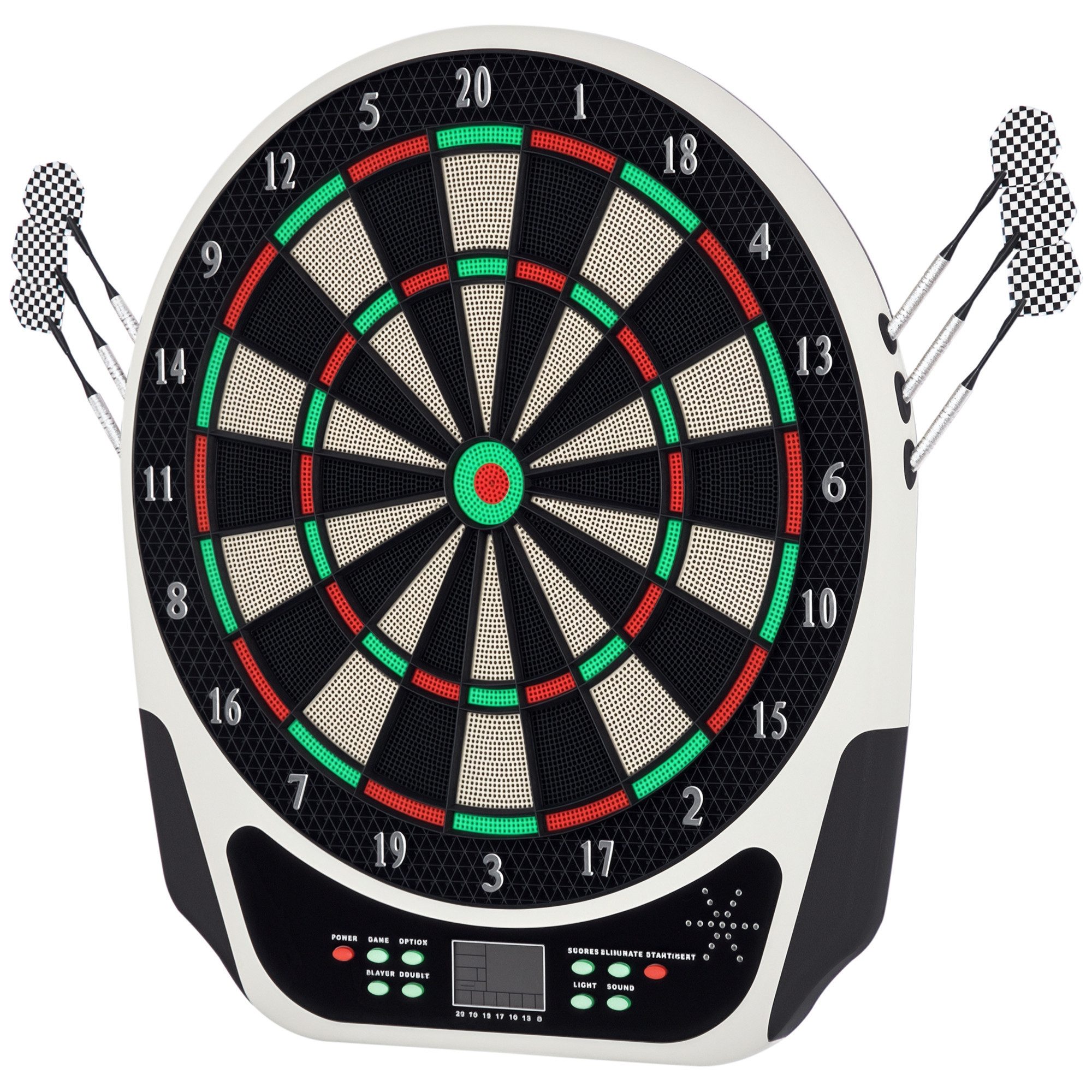 HOMCOM Dartscheibe Dart-set mit LCD-Display für 8 Spieler, (Dartspiel, 1-tlg., Dartboard), Schwarz+Weiß 44 x 50 x 3,2 cm