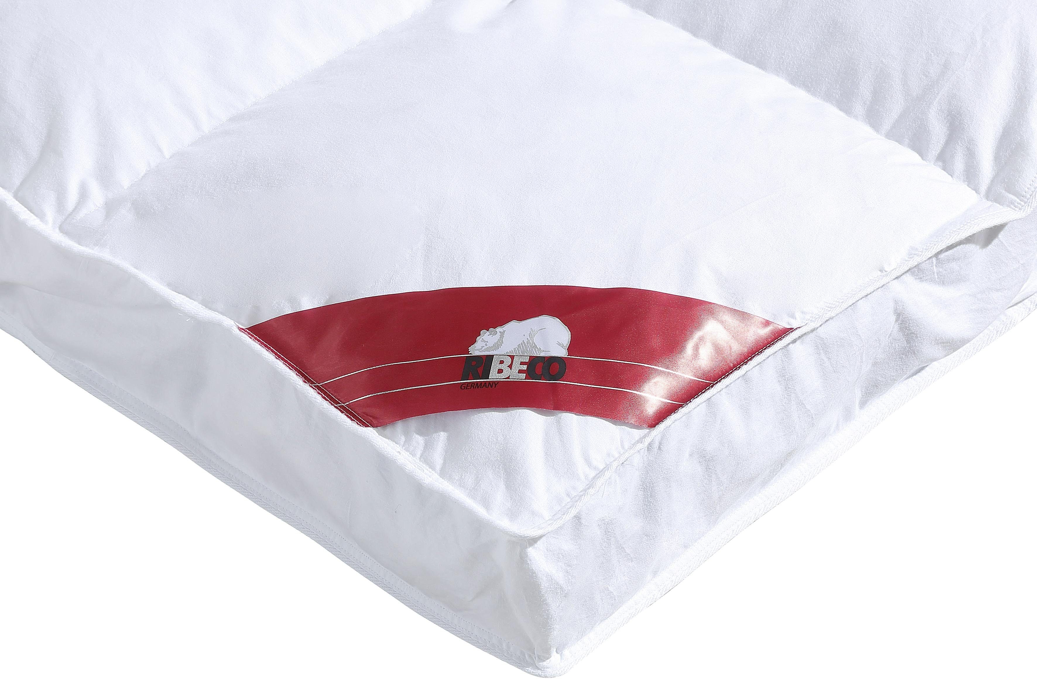 RIBECO Federbettdecke Bettdecke in 135x200 und 155x220cm Topseller, Füllung: 80% Federn und 20% Daunen, Bezug: 100% Baumwolle